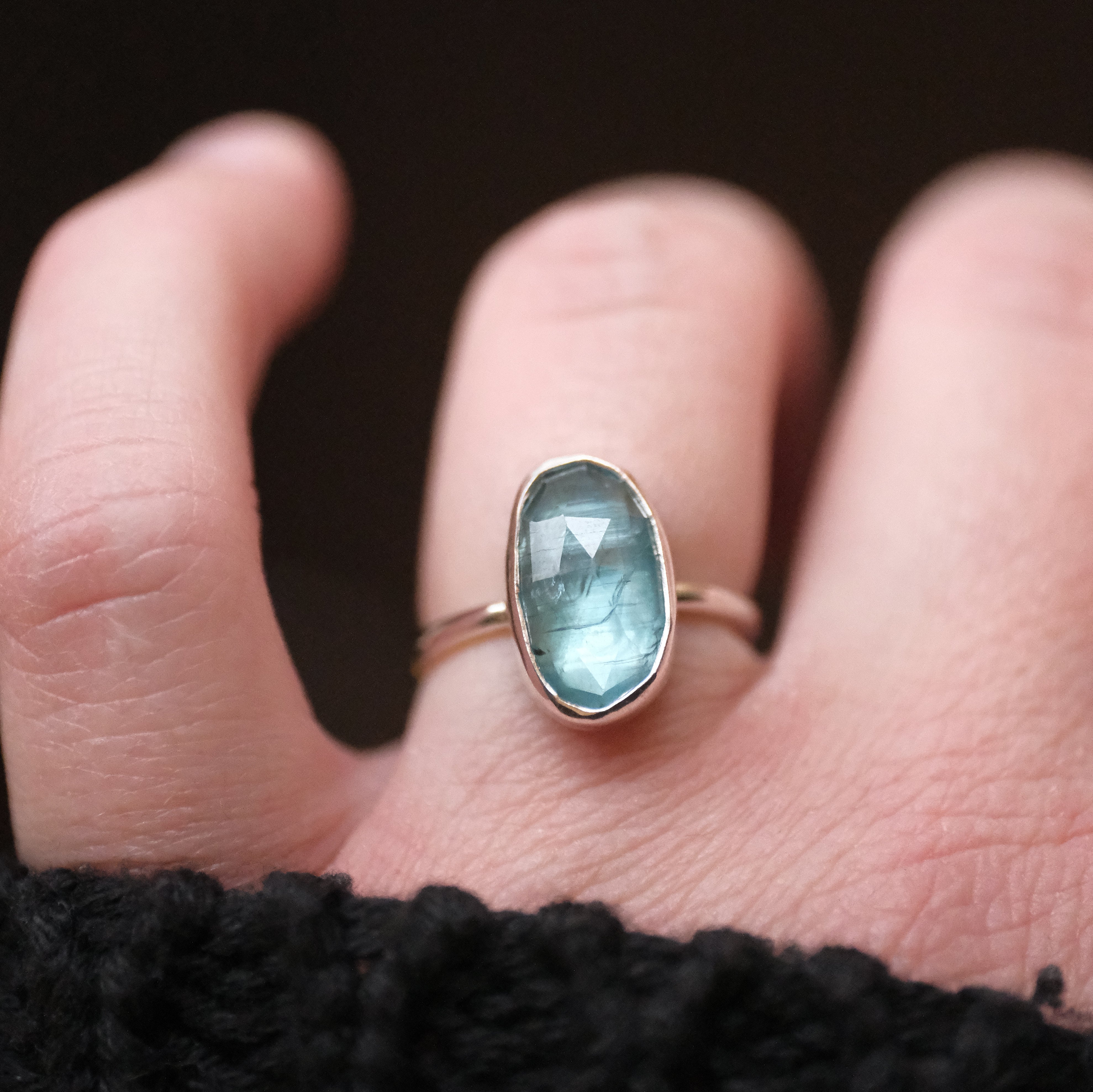 Aqua Kyanite Chiquito Ring (Size 5) - One of a Kind