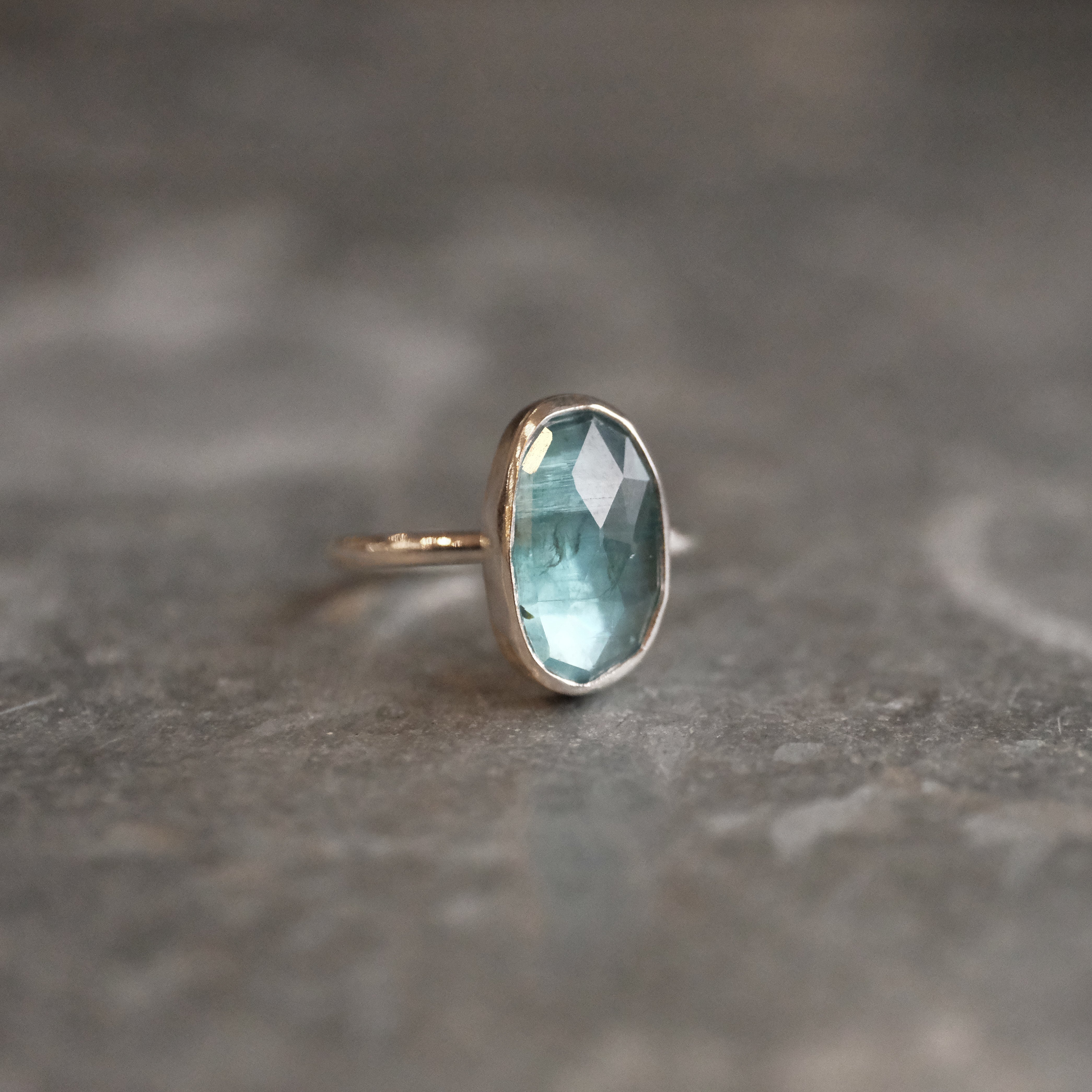 Aqua Kyanite Chiquito Ring (Size 5) - One of a Kind