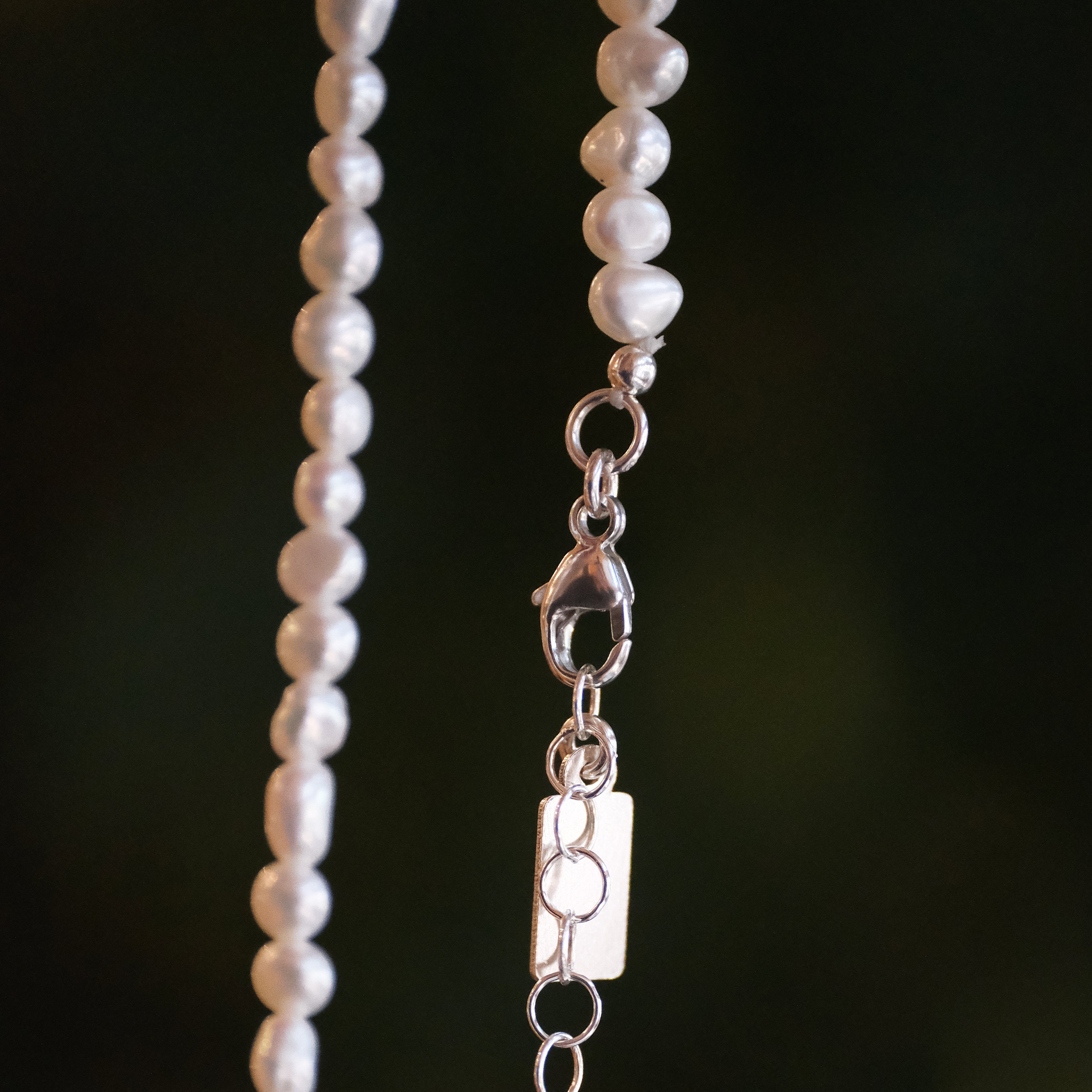Freshwater Pearl + Kyanite Wrack Line Necklace - One of a Kind