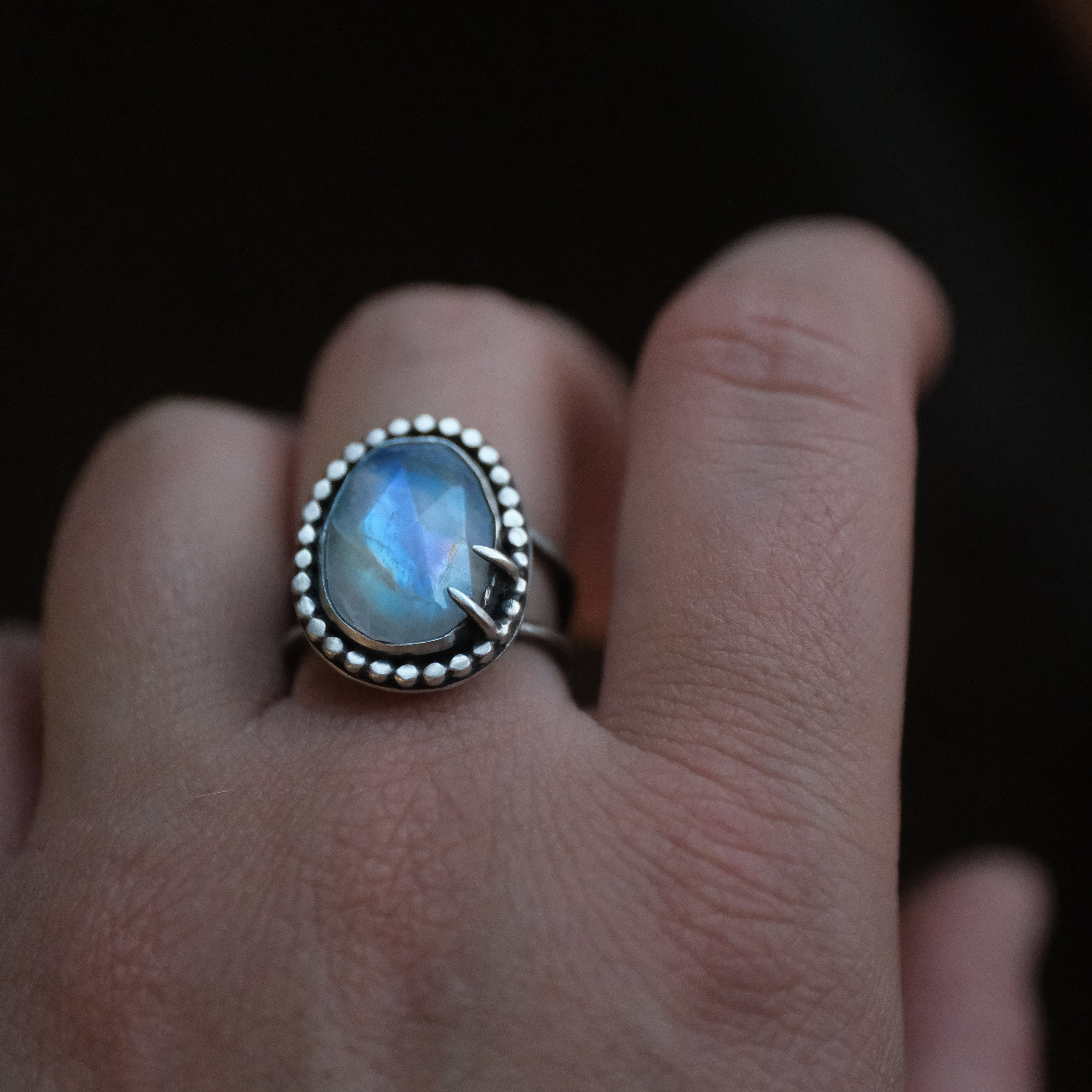 Moonstone + Sterling Talona Ring (Size 6.5) - One of a Kind
