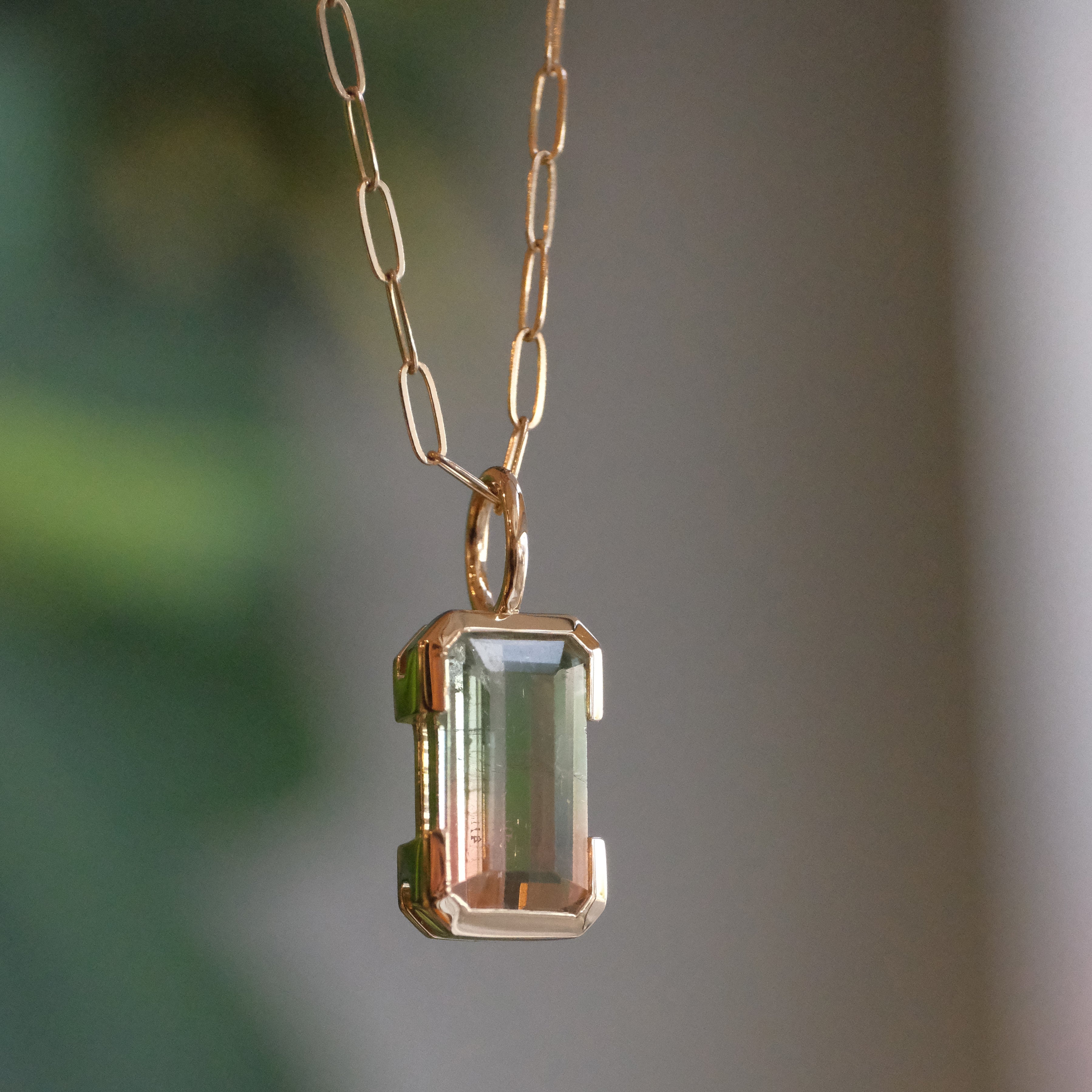 14k + Tourmaline Sherbert Necklace - One of a Kind