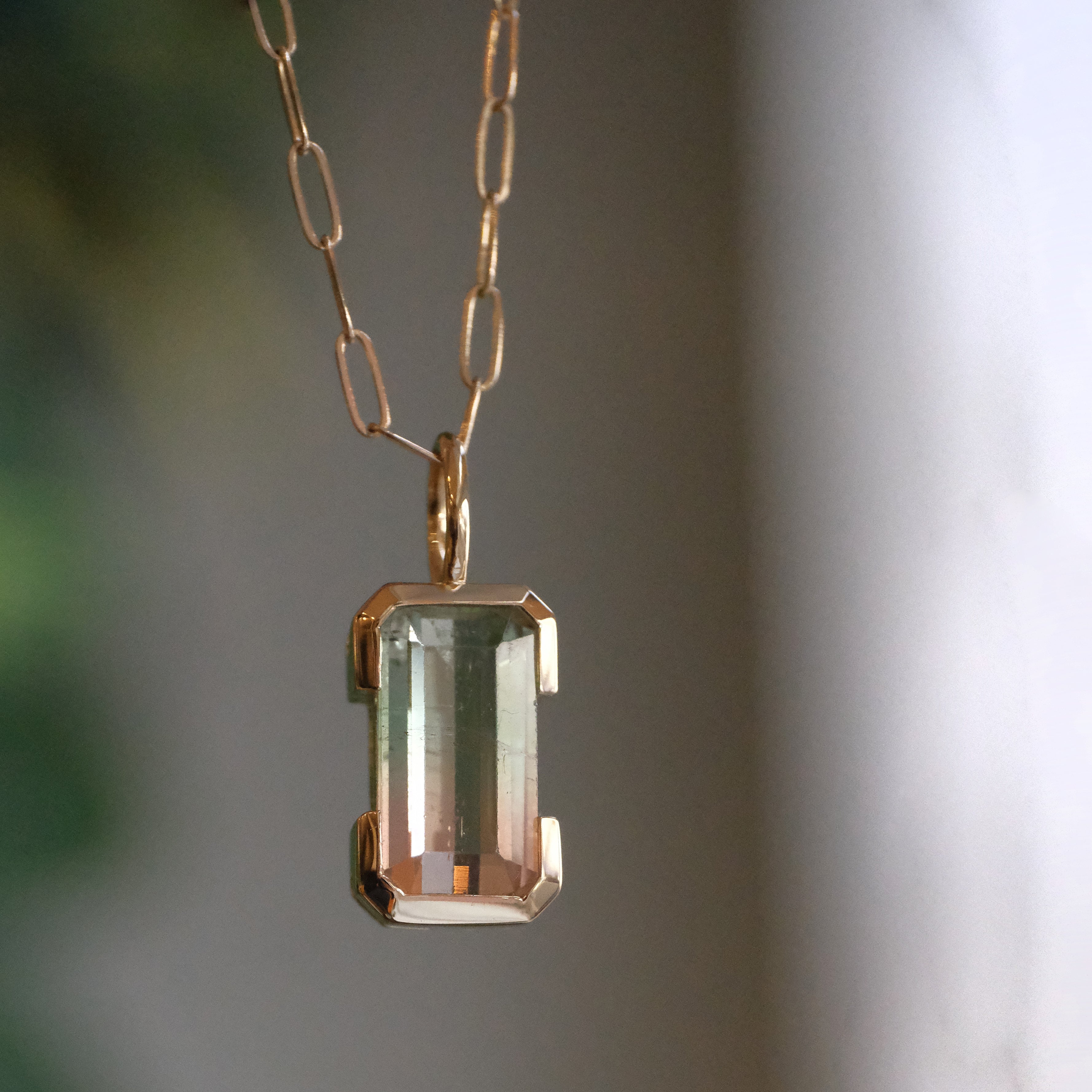 14k + Tourmaline Sherbert Necklace - One of a Kind