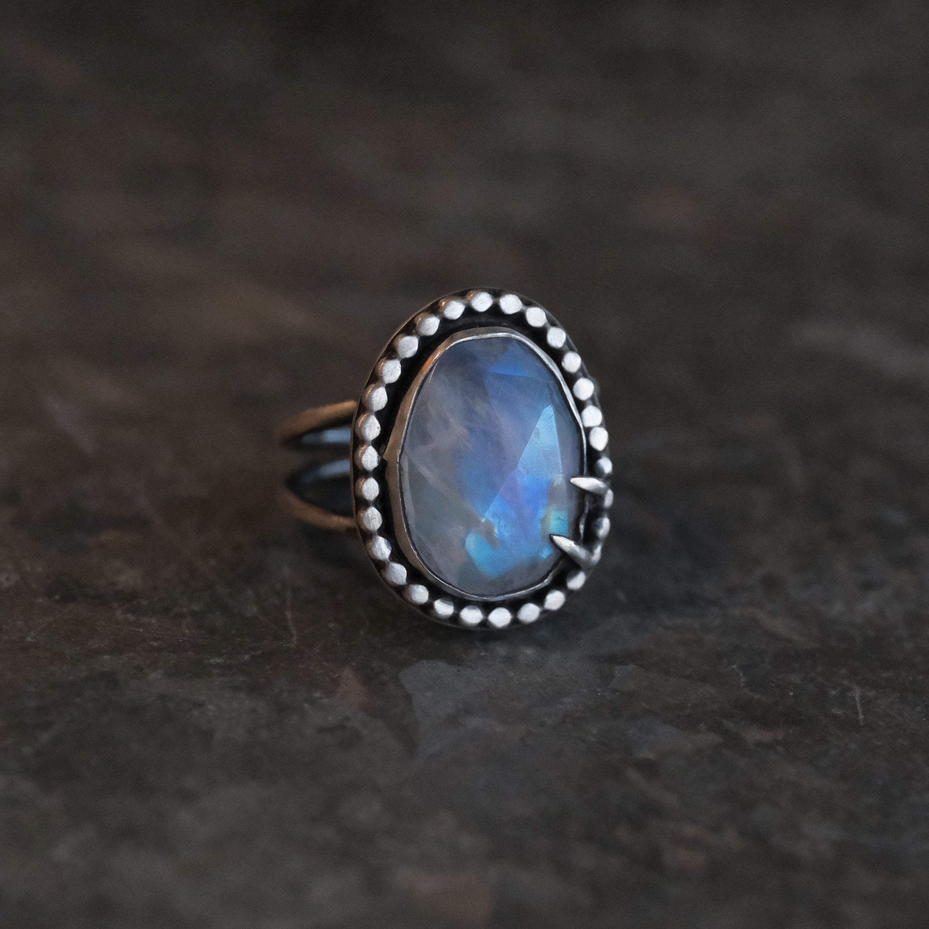 Moonstone + Sterling Talona Ring (Size 6.5) - One of a Kind