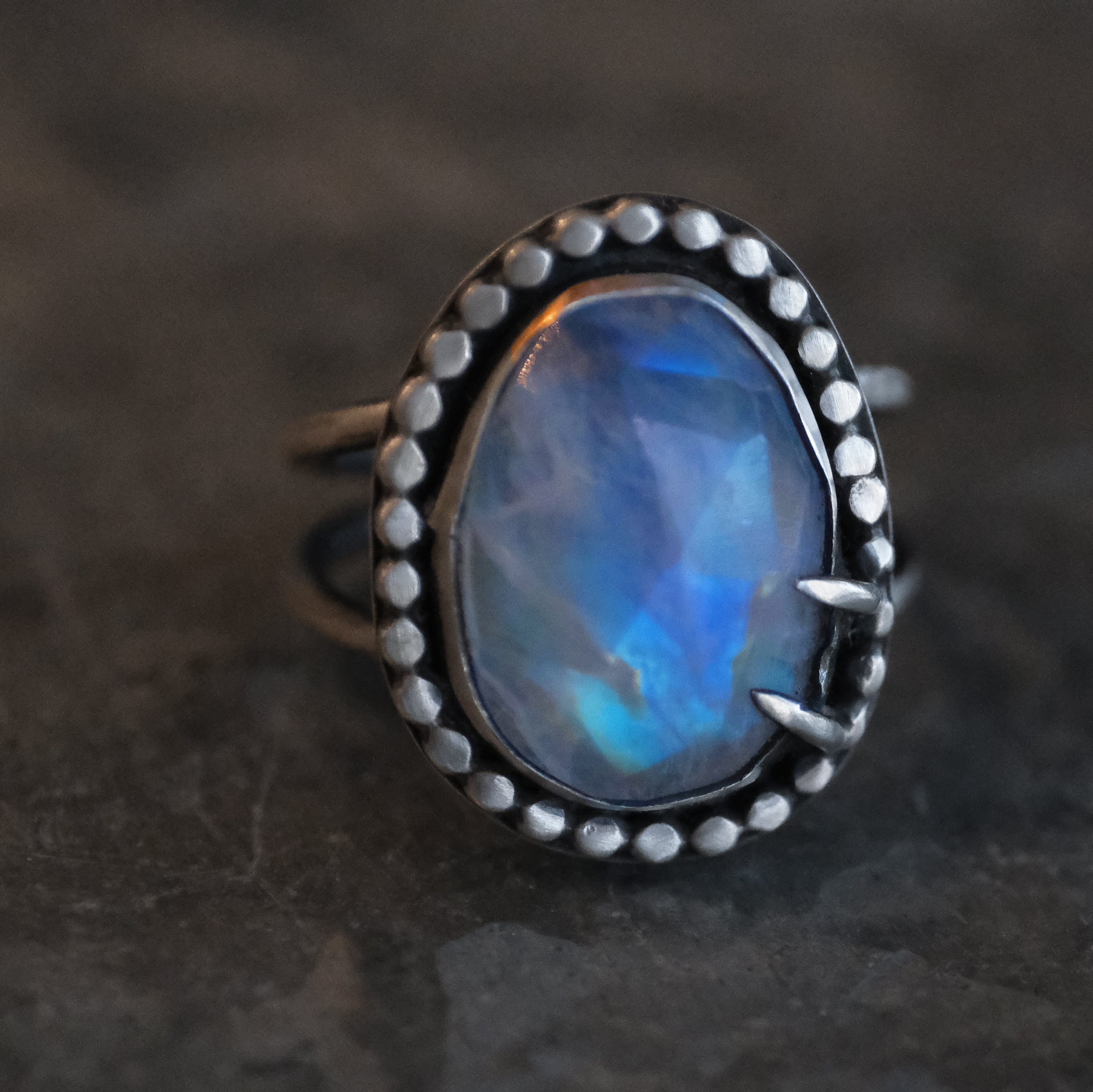 Moonstone + Sterling Talona Ring (Size 6.5) - One of a Kind