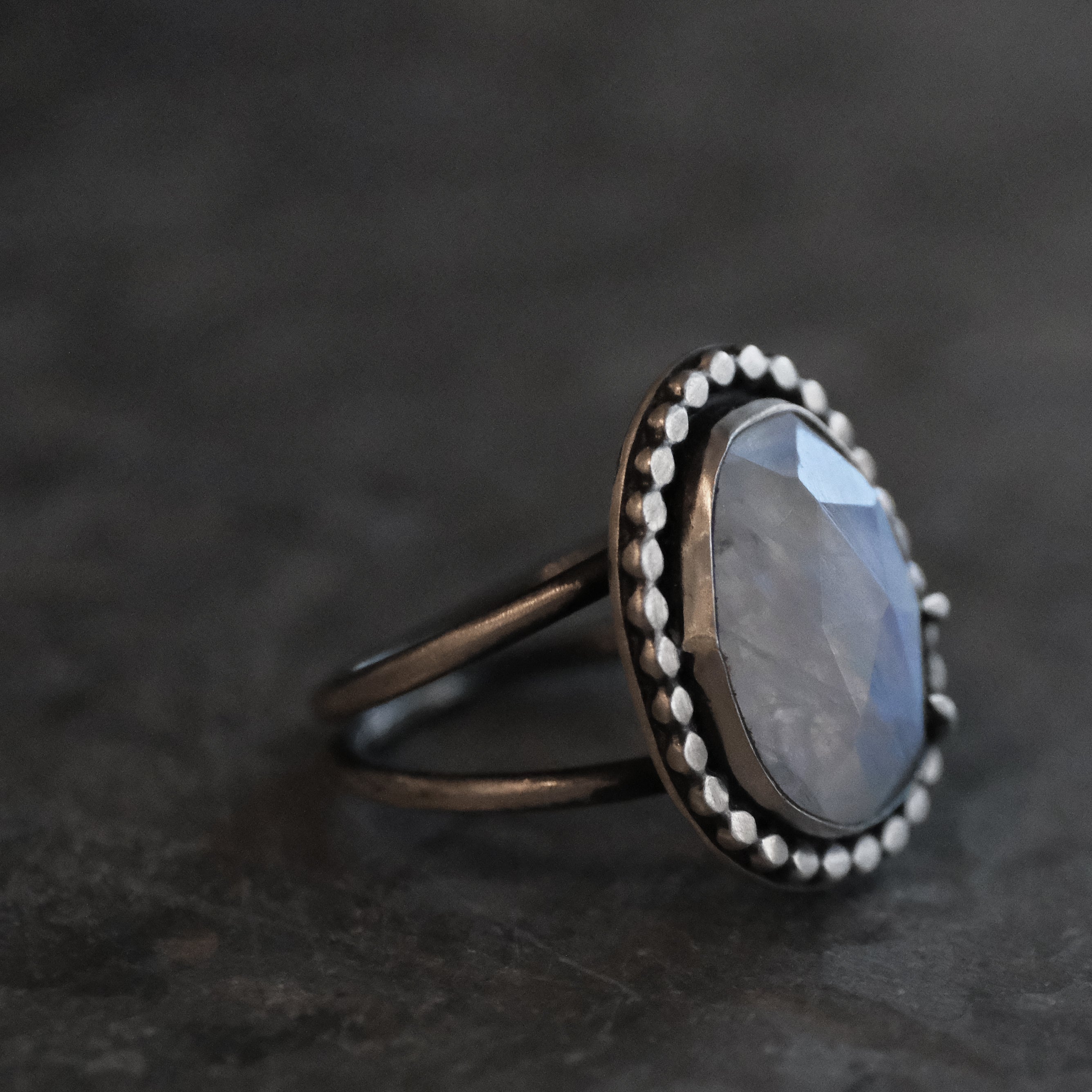 Moonstone + Sterling Talona Ring (Size 6.5) - One of a Kind