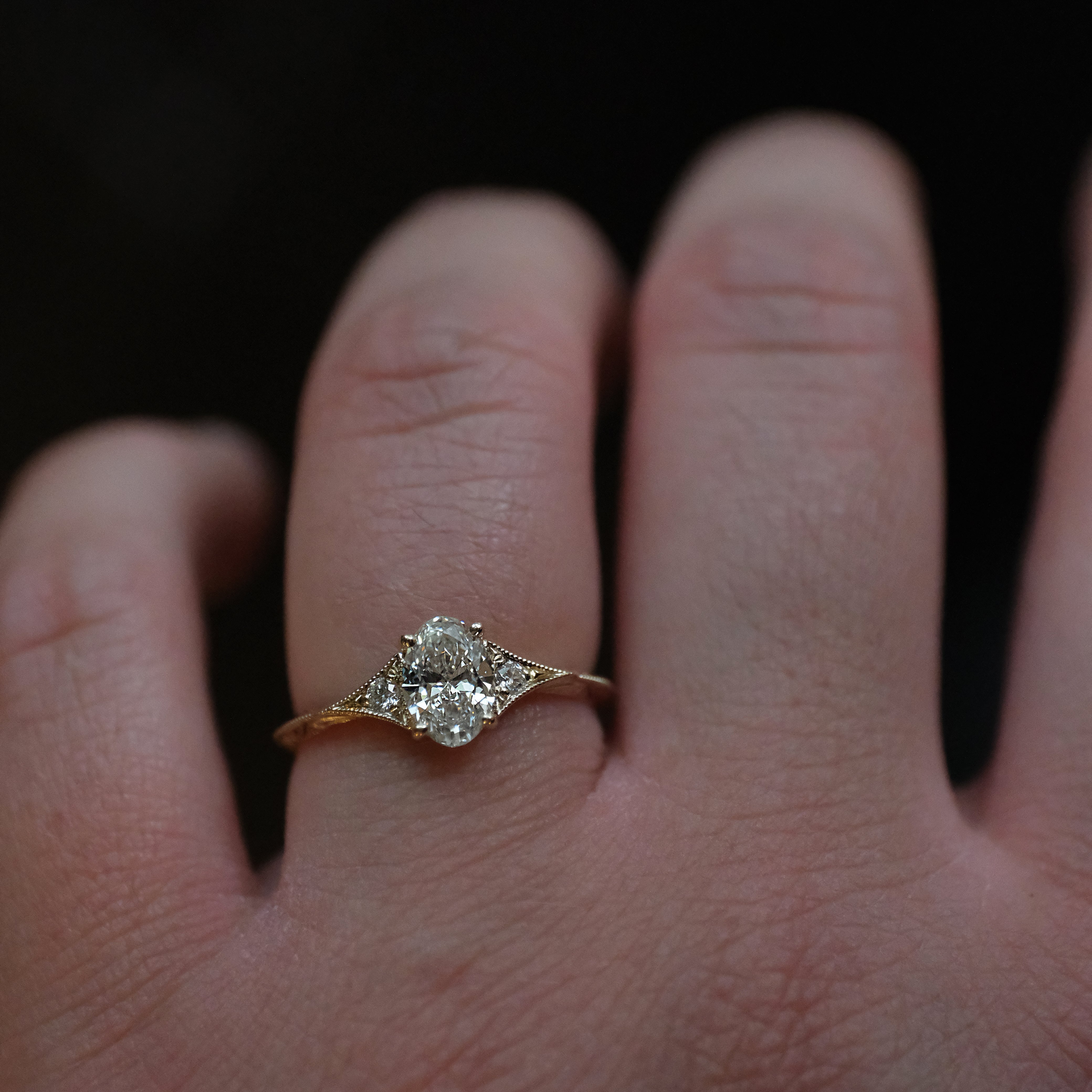 14k + Natural Diamond Florence Ring