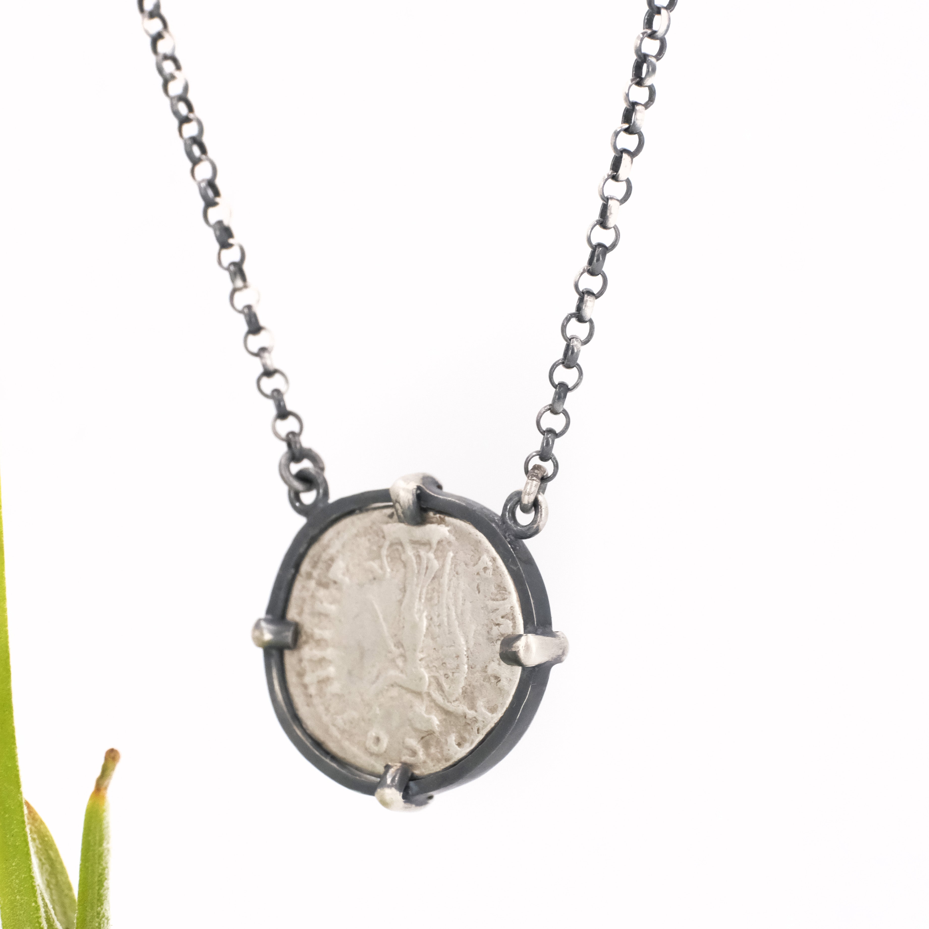 Roman Silver Denarius Coin Necklace - 110 AD - One of a Kind