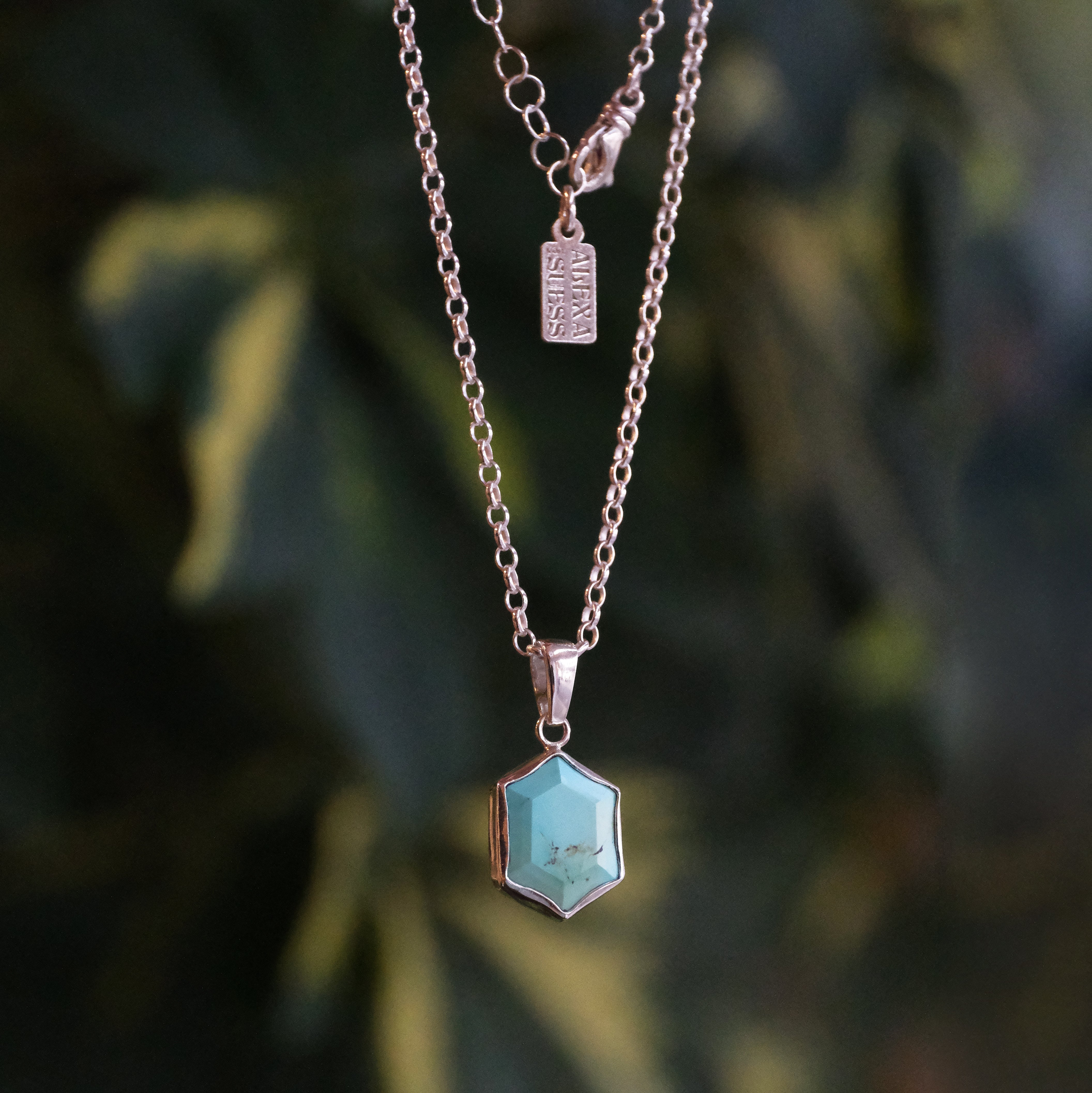 Sterling + Turquoise Hexi Necklace - One of a Kind