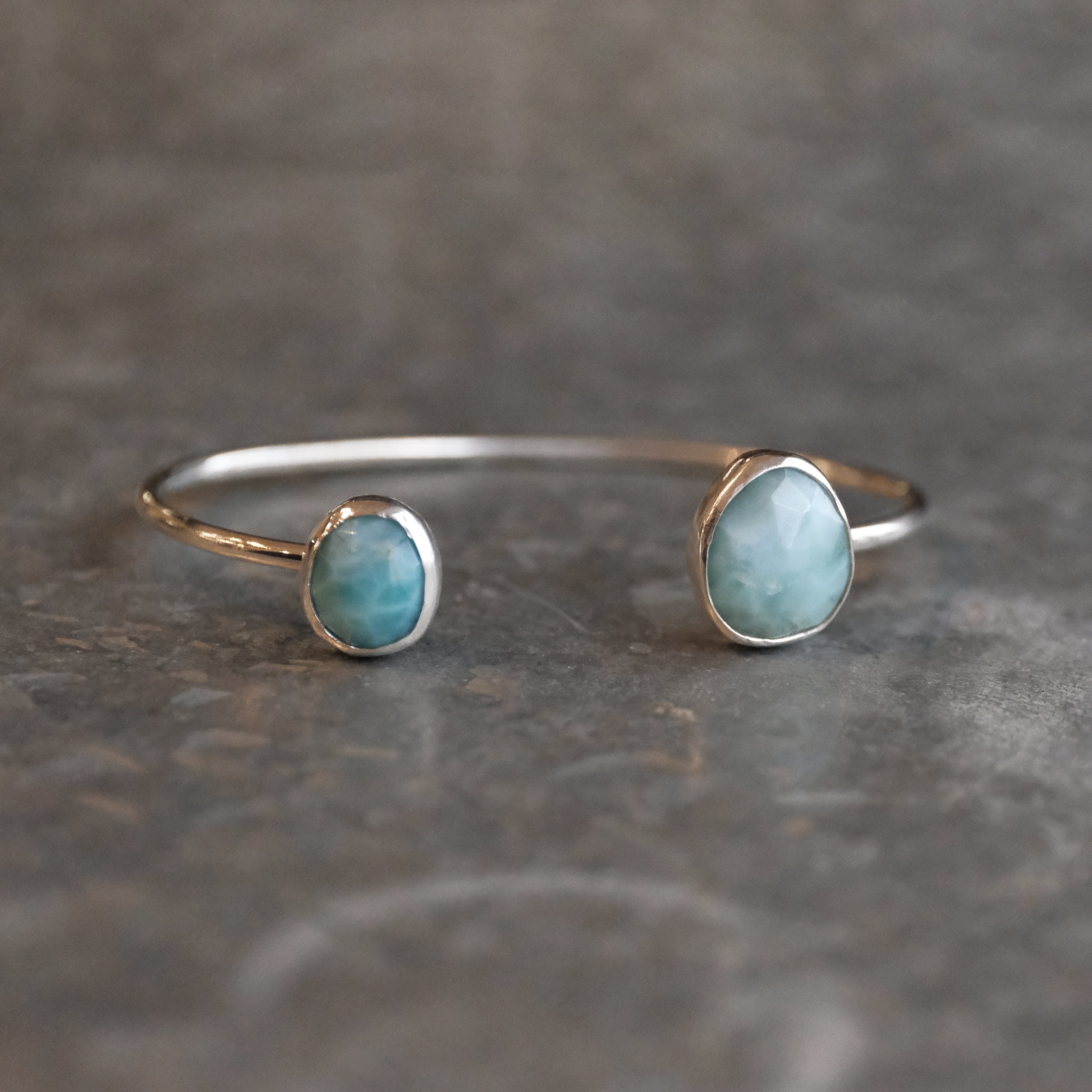 Larimar + Sterling Duo Cuff - One of a Kind