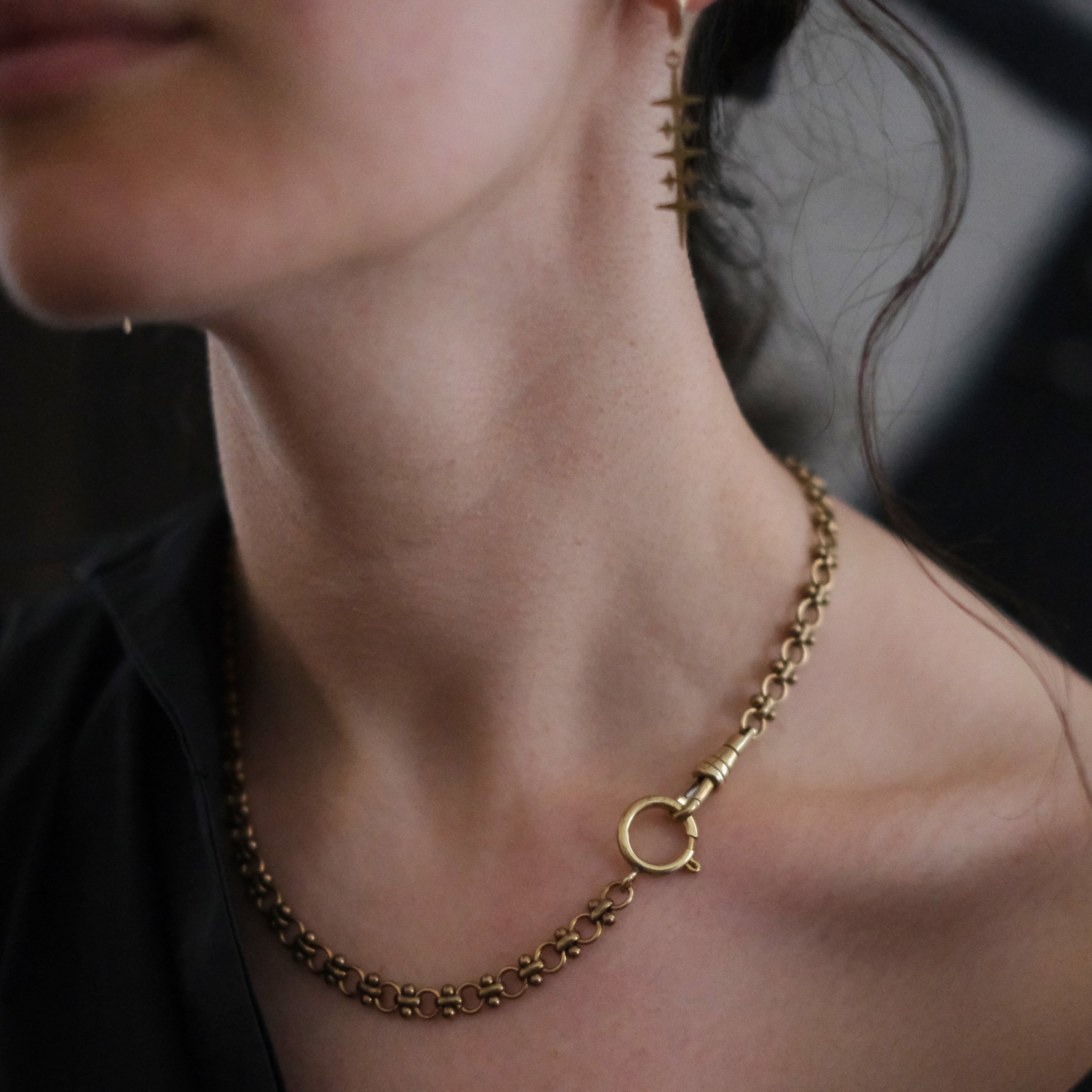 Brass Charm Holder Chain Necklace