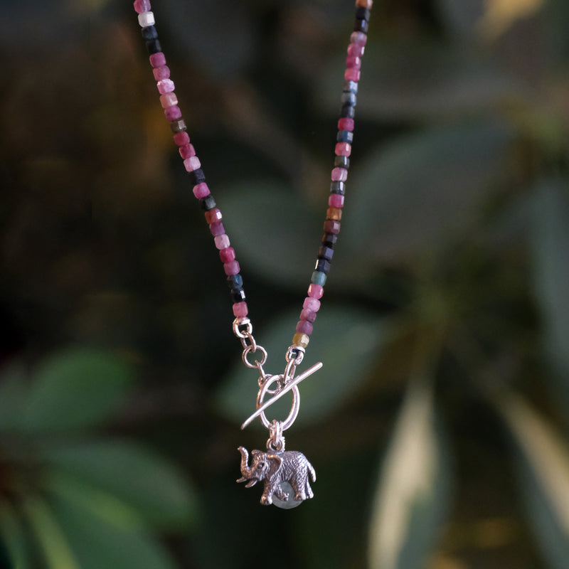 14k + Lab Emerald Hedgerow Necklace