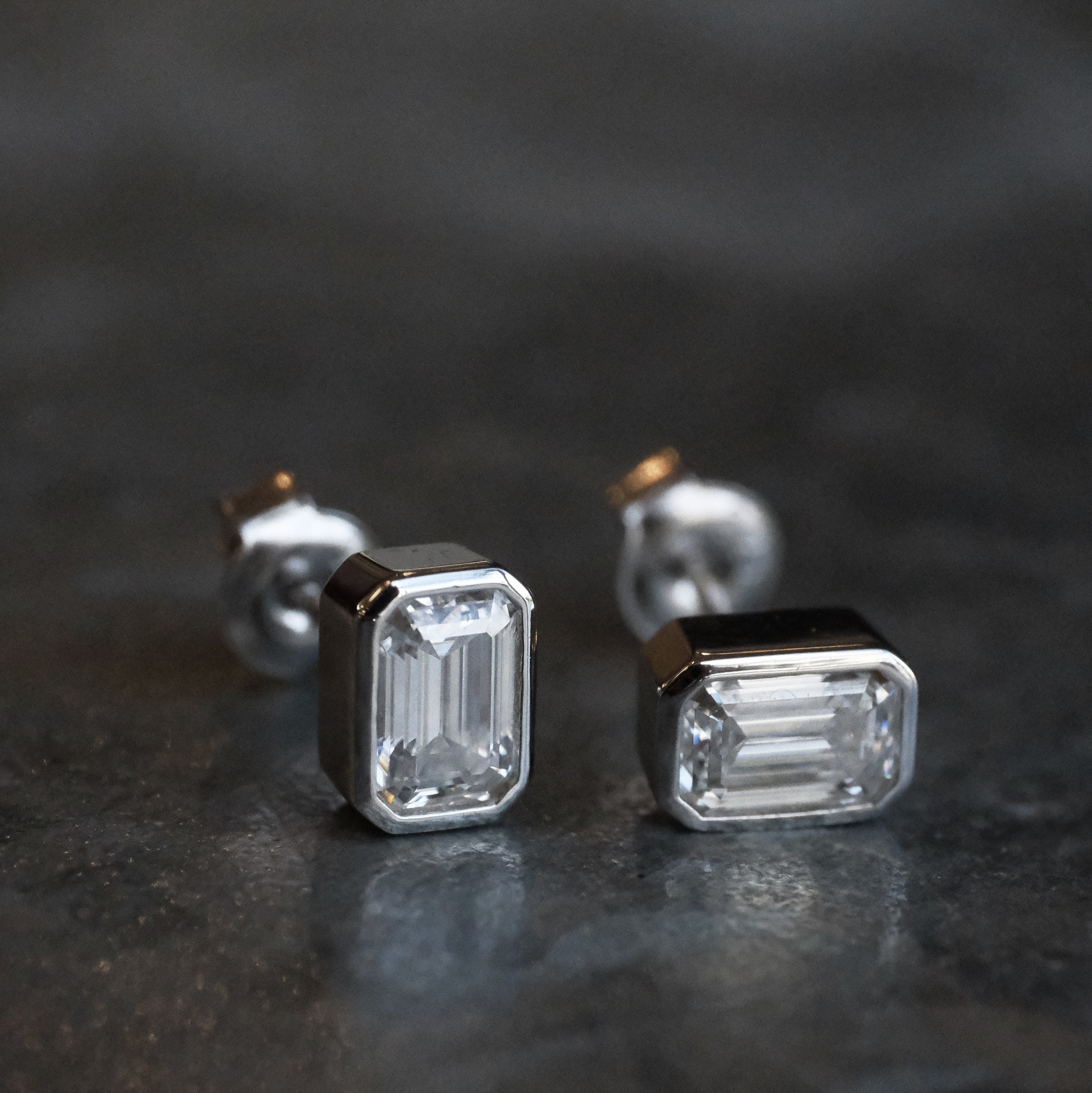 Sterling + Moissanite Wythe Studs