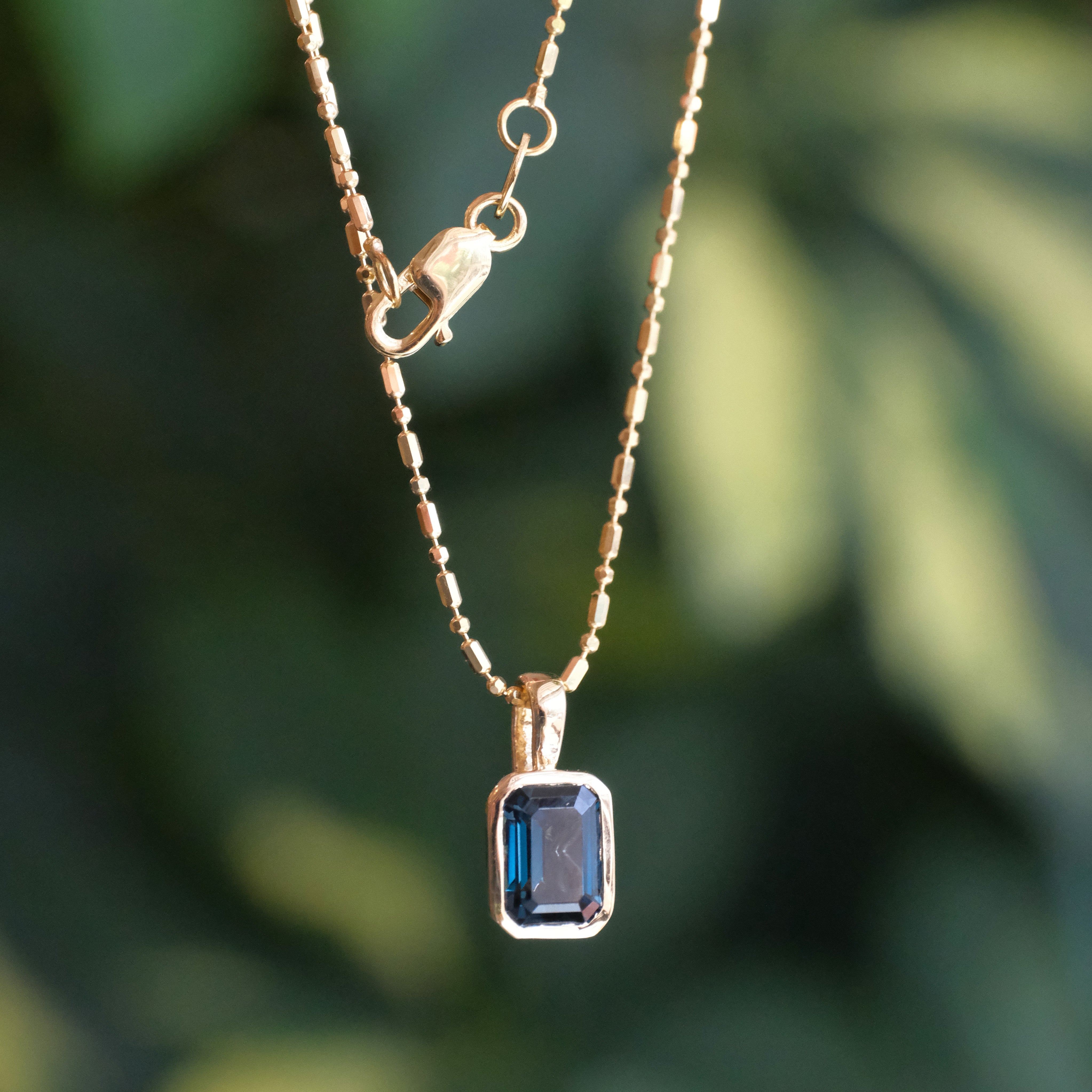 14k + London Blue Topaz Lyon Necklace