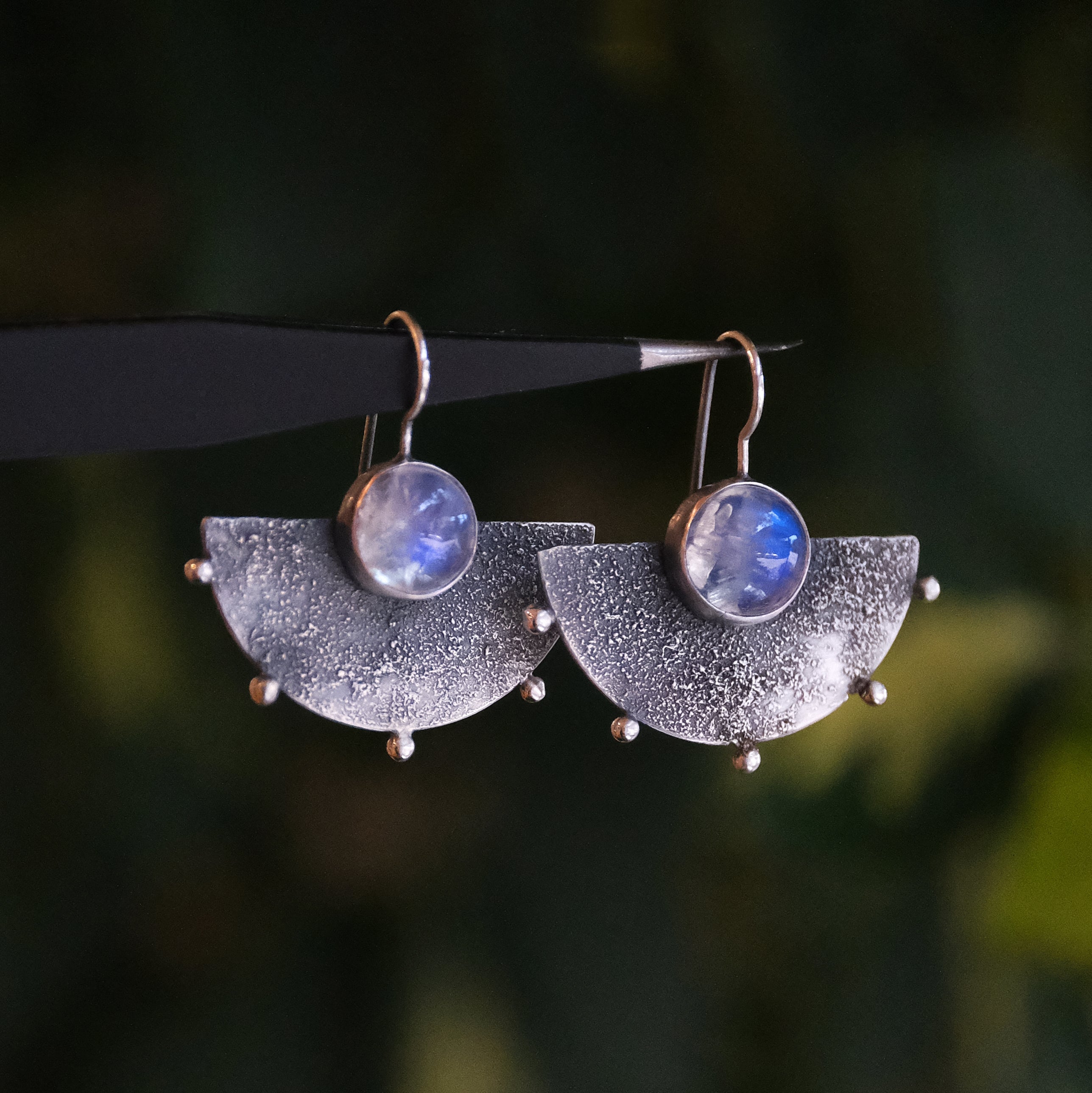 Sterling + Moonstone Andes Earrings - One of a Kind