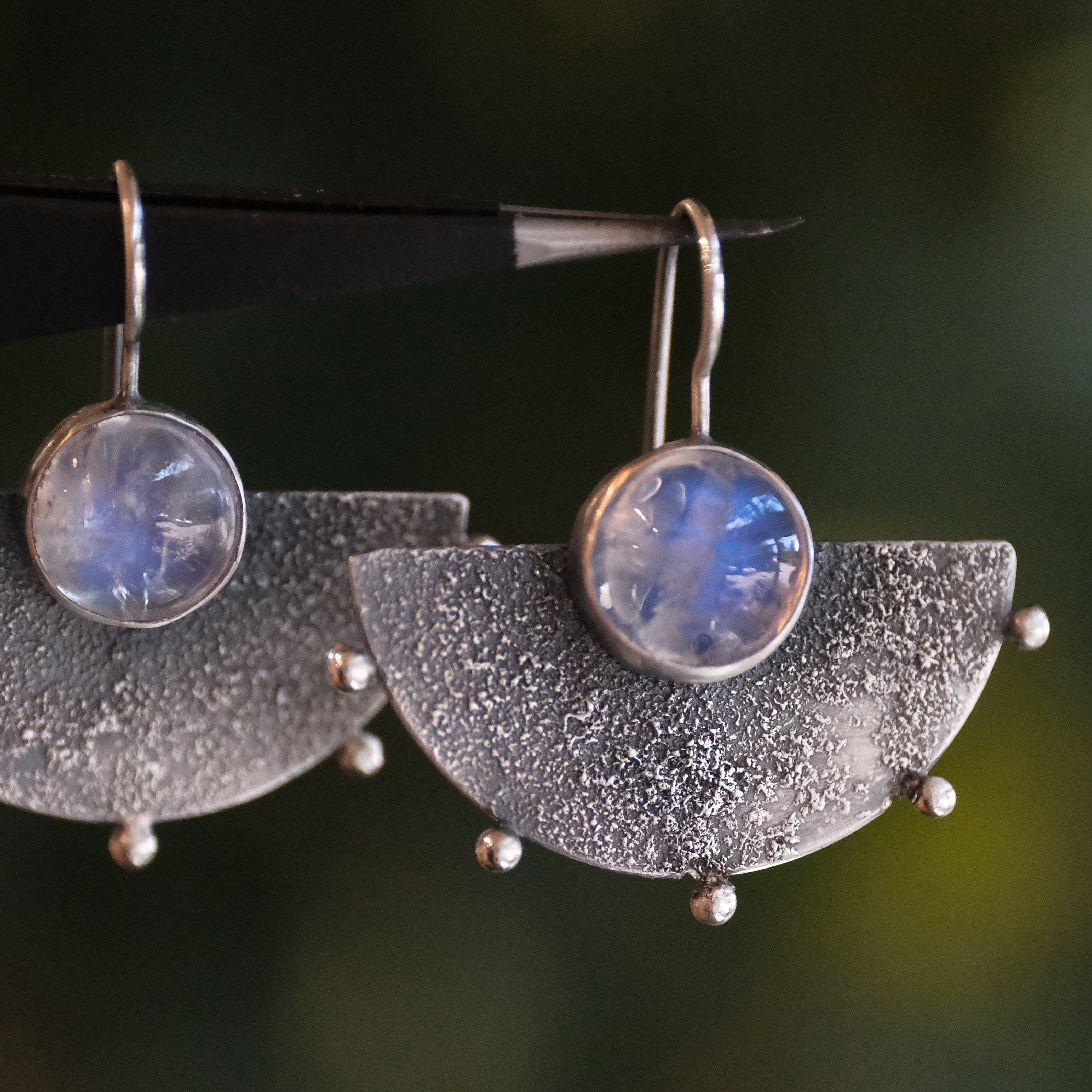 Sterling + Moonstone Andes Earrings - One of a Kind