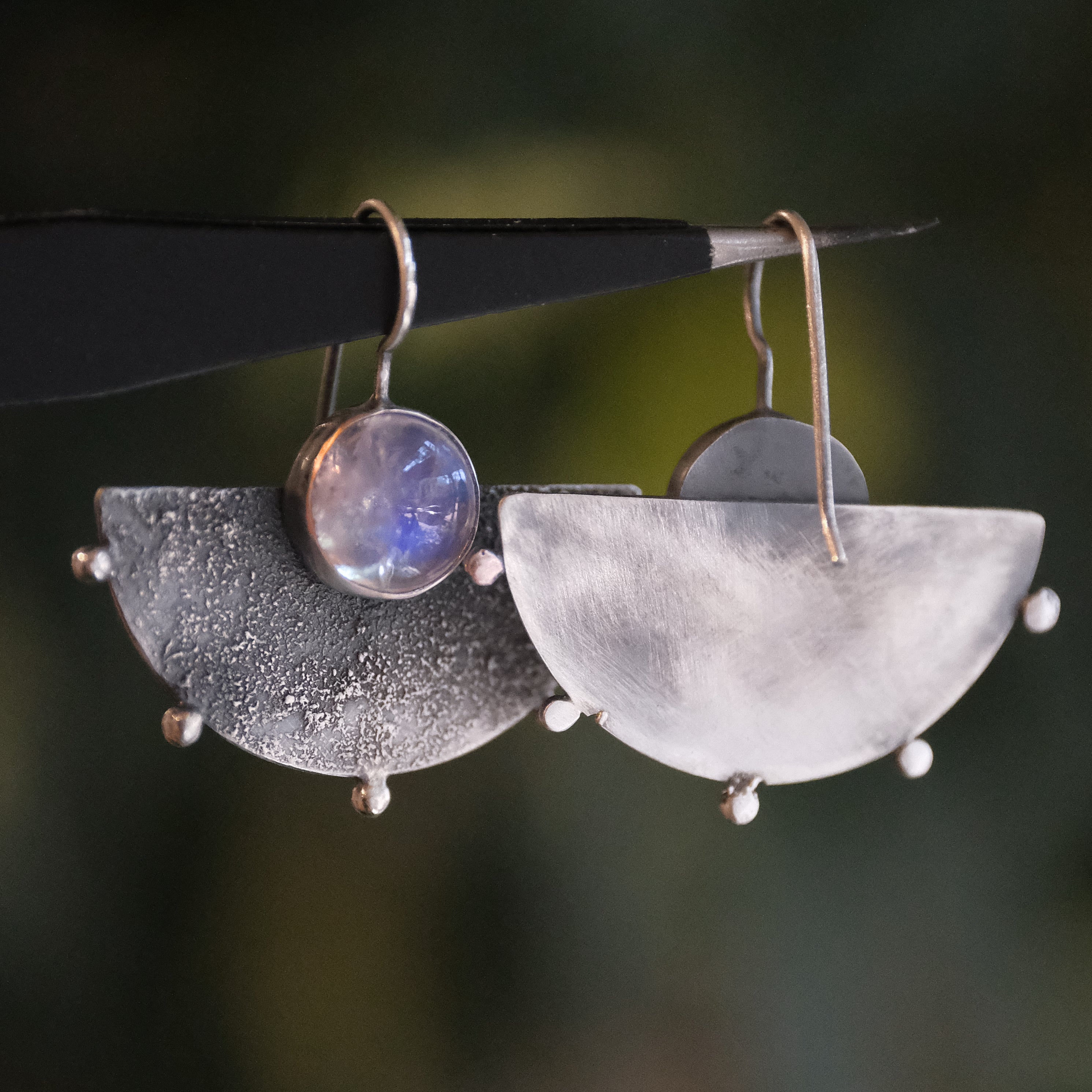 Sterling + Moonstone Andes Earrings - One of a Kind