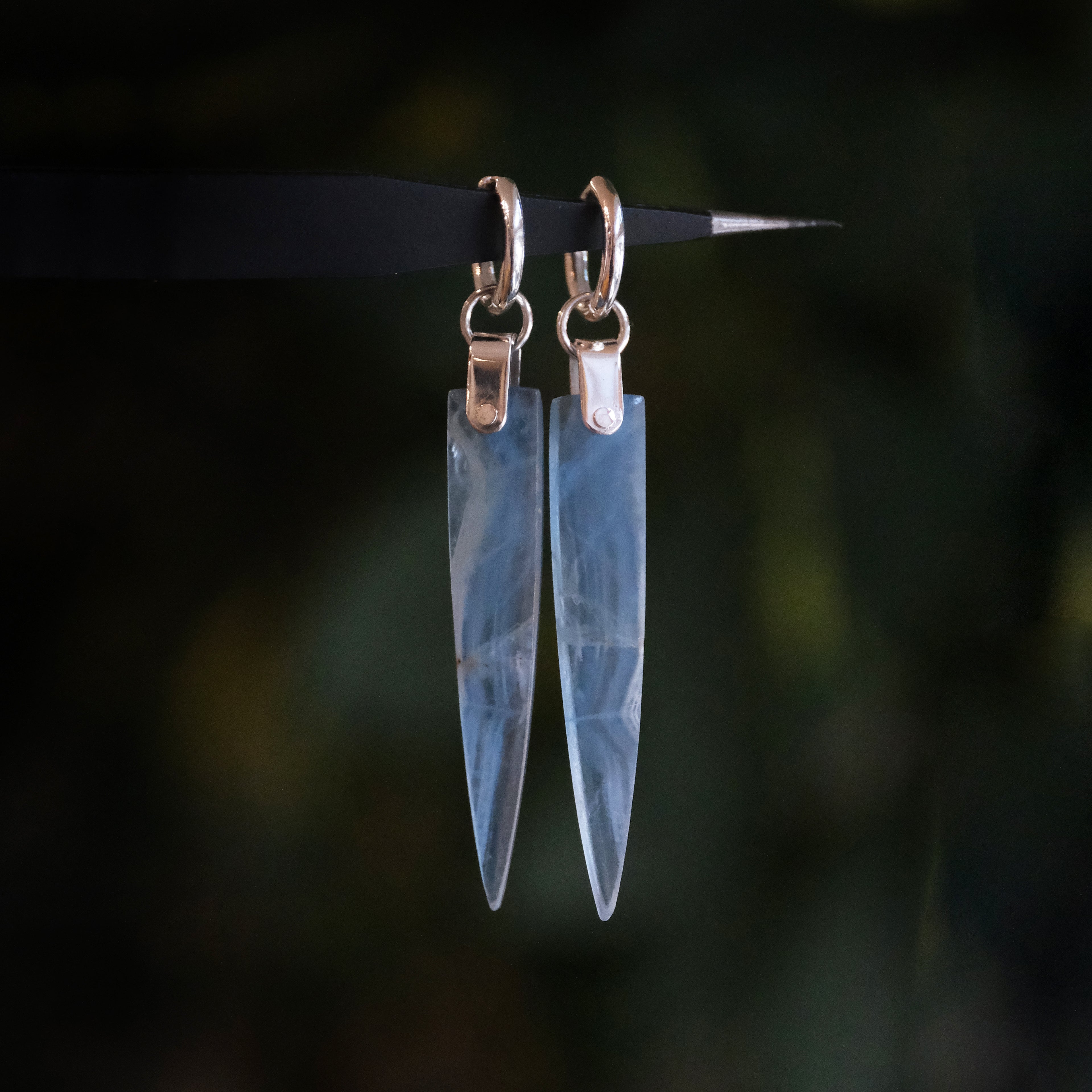 Blue Onyx Saddle Huggers - One of a Kind