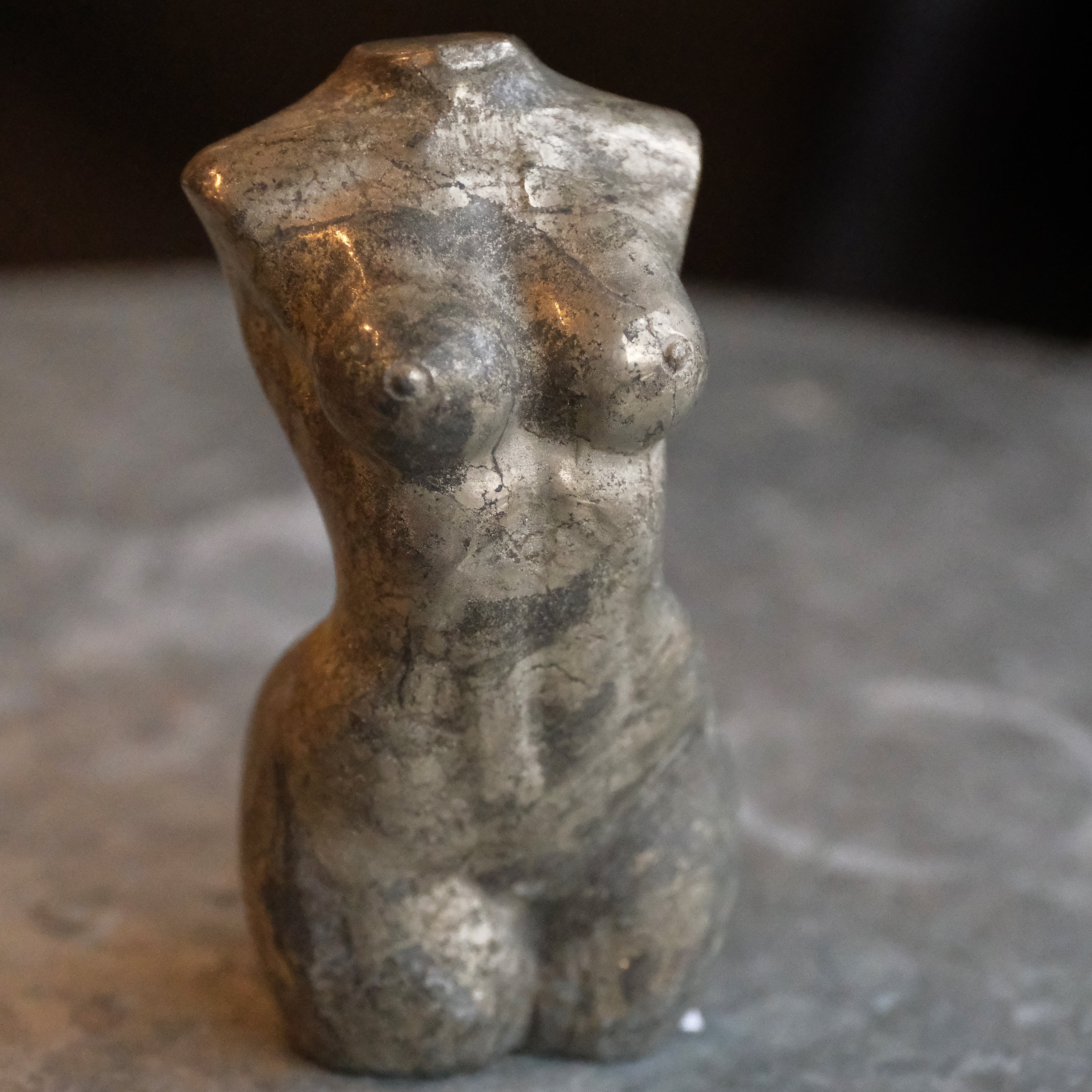 Hand Carved Pyrite Body