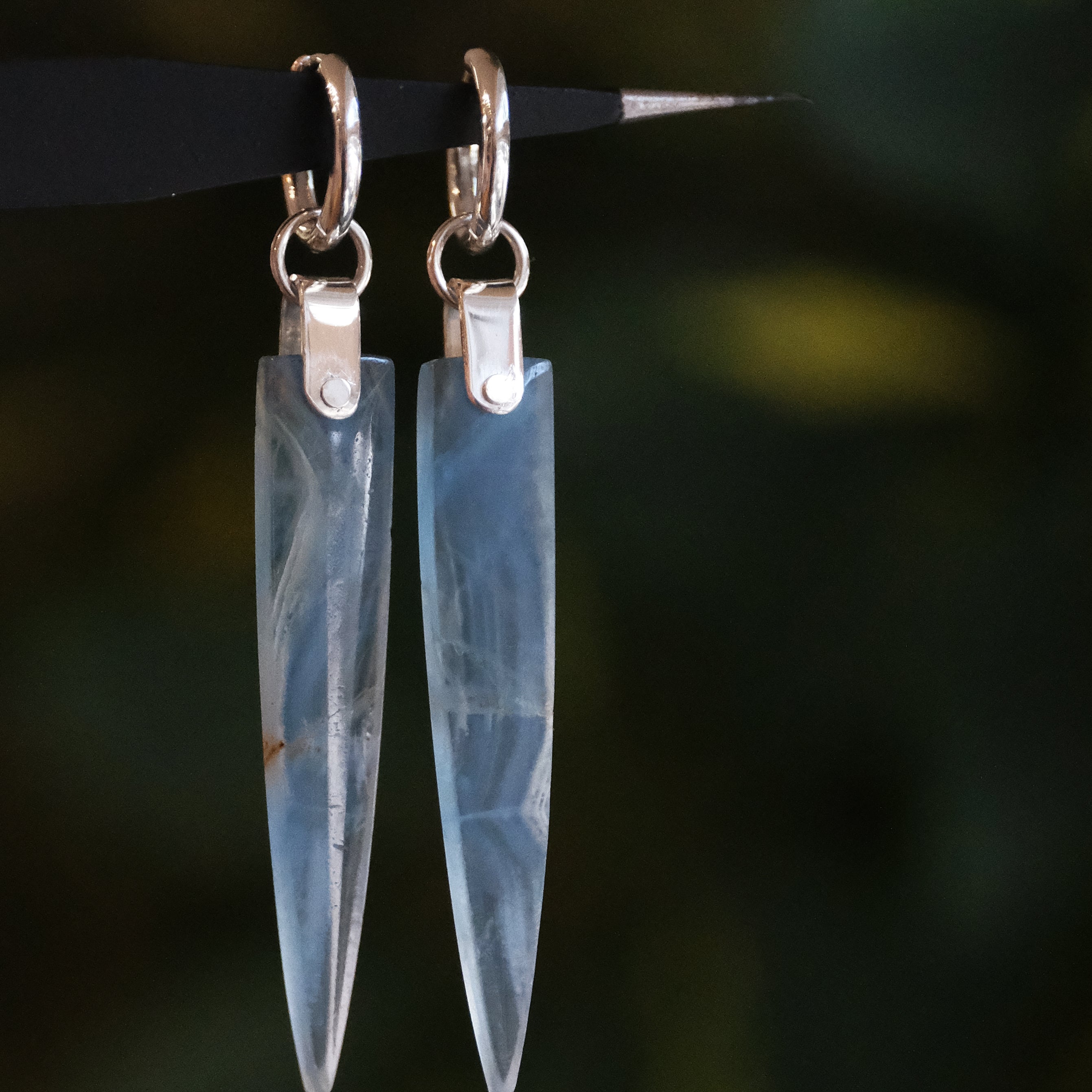 Blue Onyx Saddle Huggers - One of a Kind