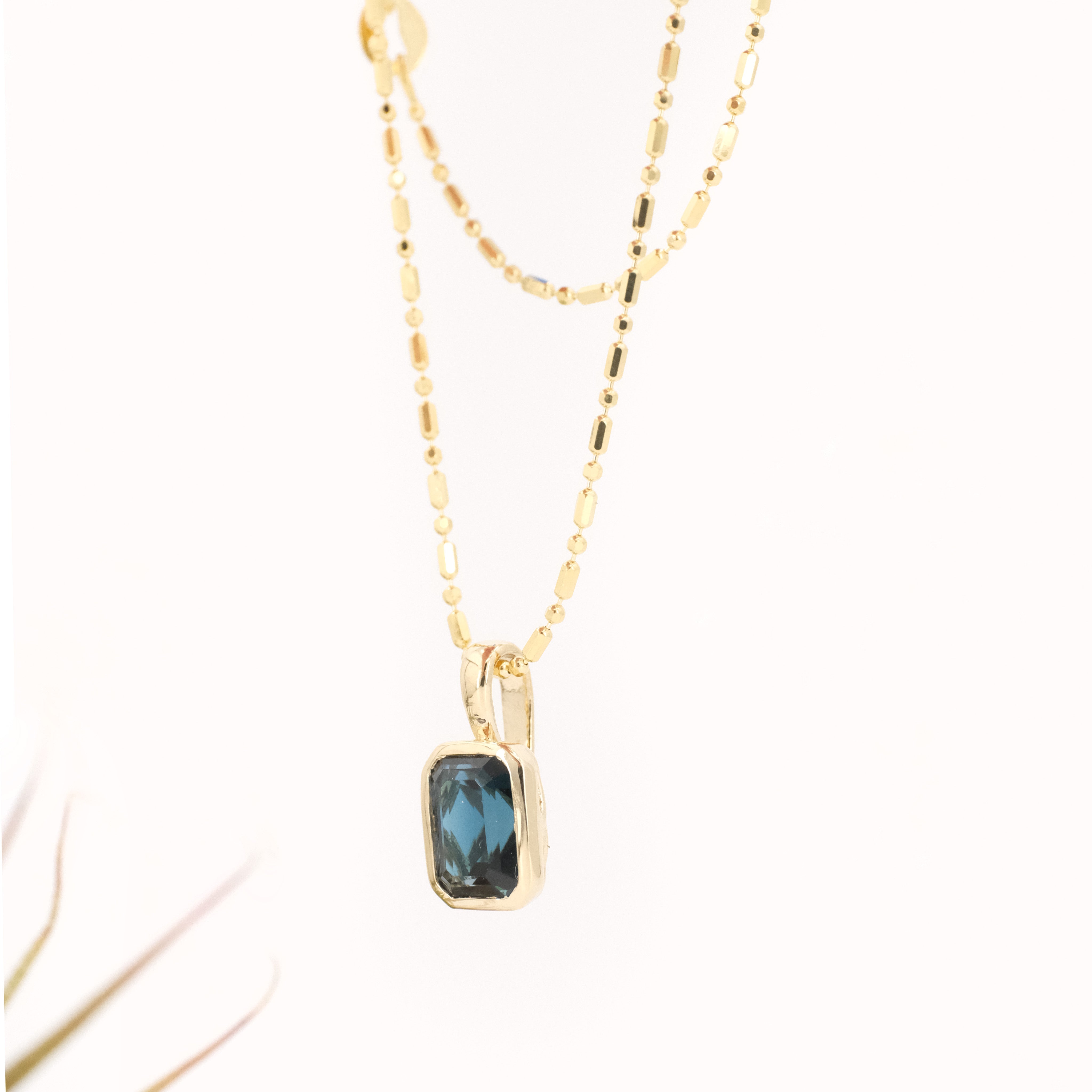 14k + London Blue Topaz Lyon Necklace