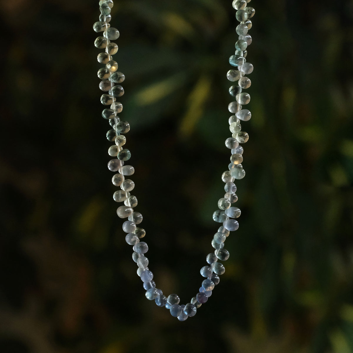Fluorite + Sterling Waterdrop Necklace