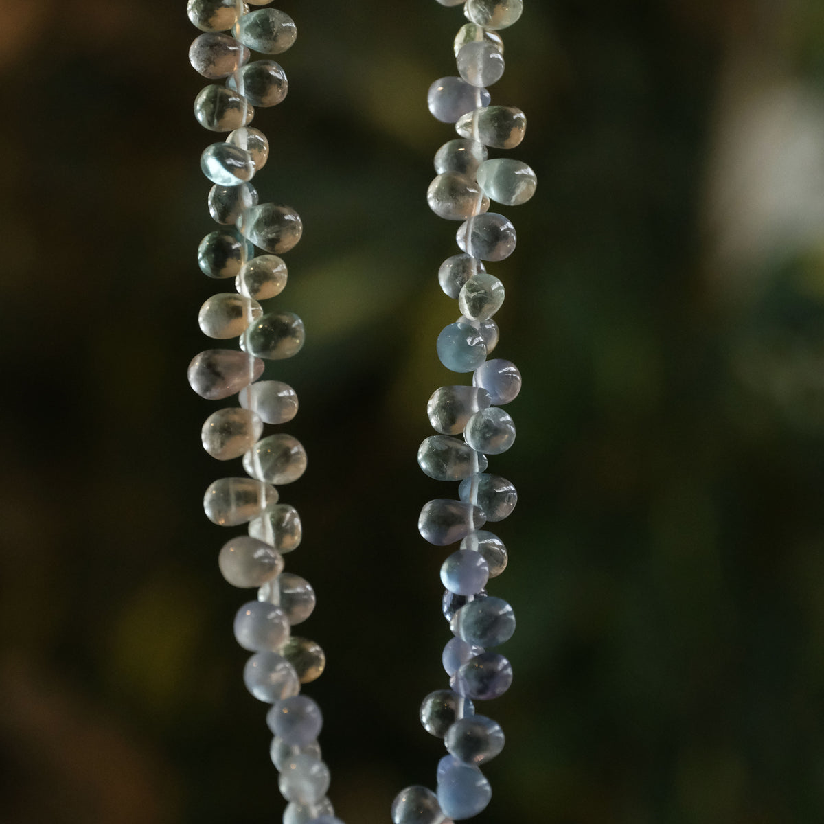 Fluorite + Sterling Waterdrop Necklace