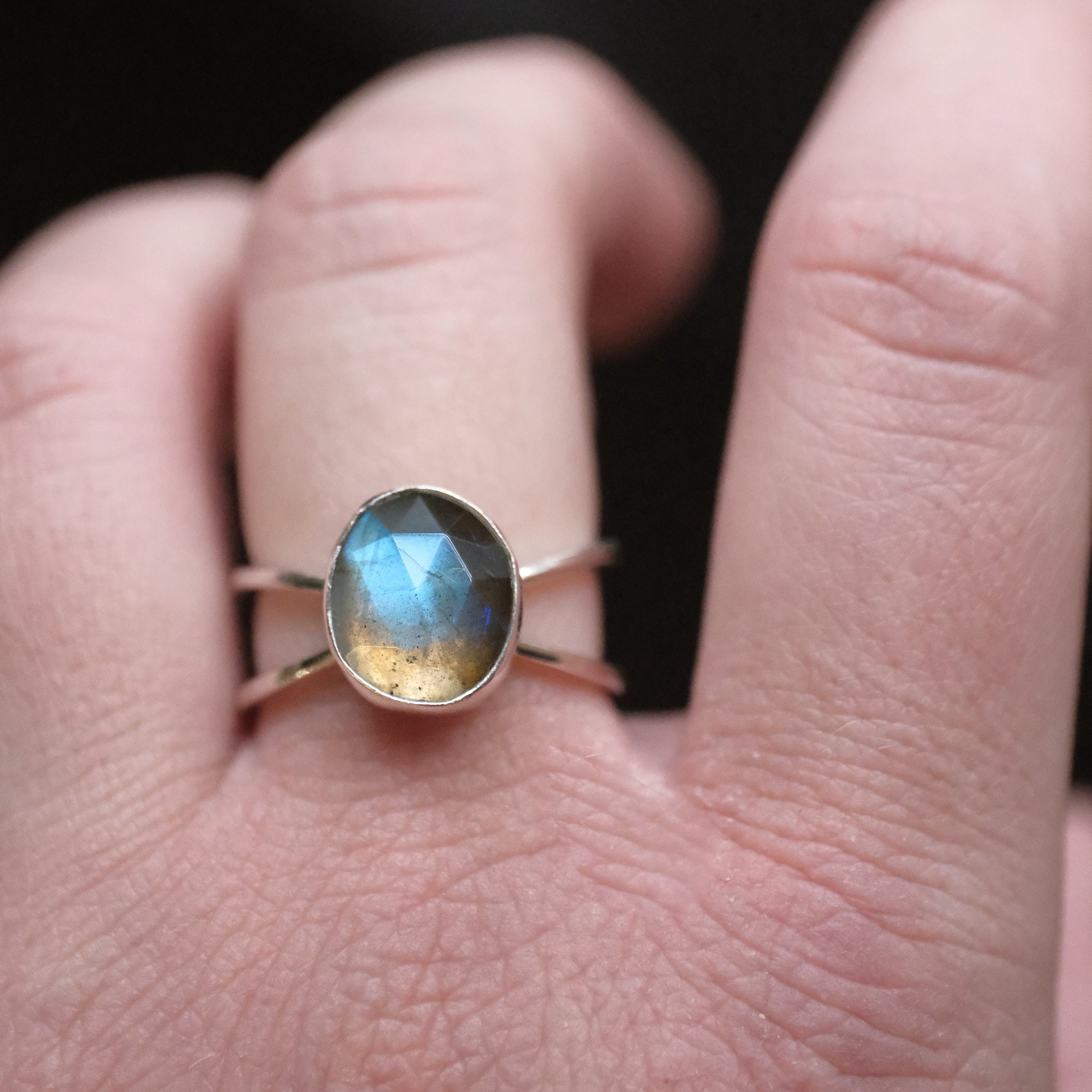 Labradorite Atom Ring (Size 7) - One of a Kind