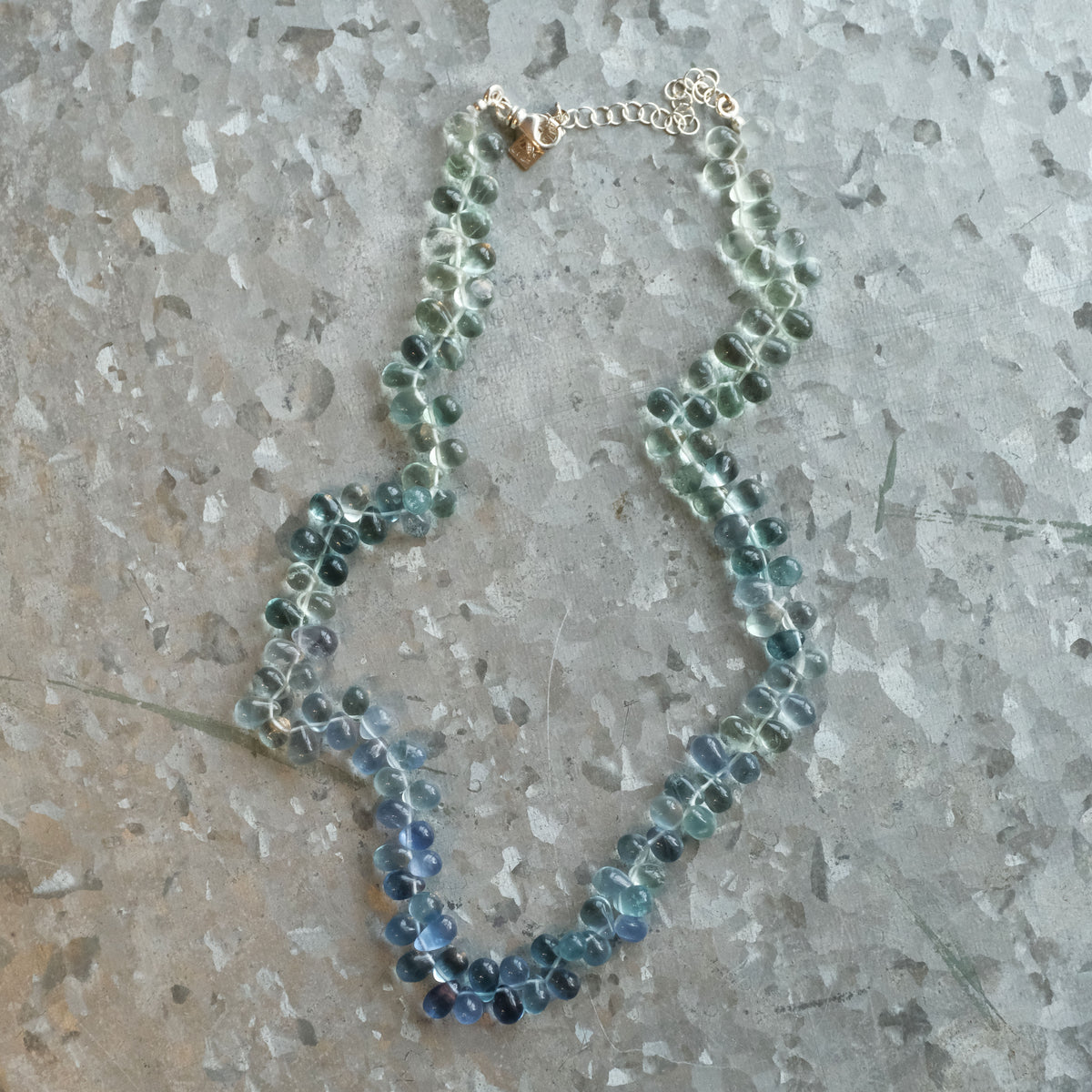 Fluorite + Sterling Waterdrop Necklace