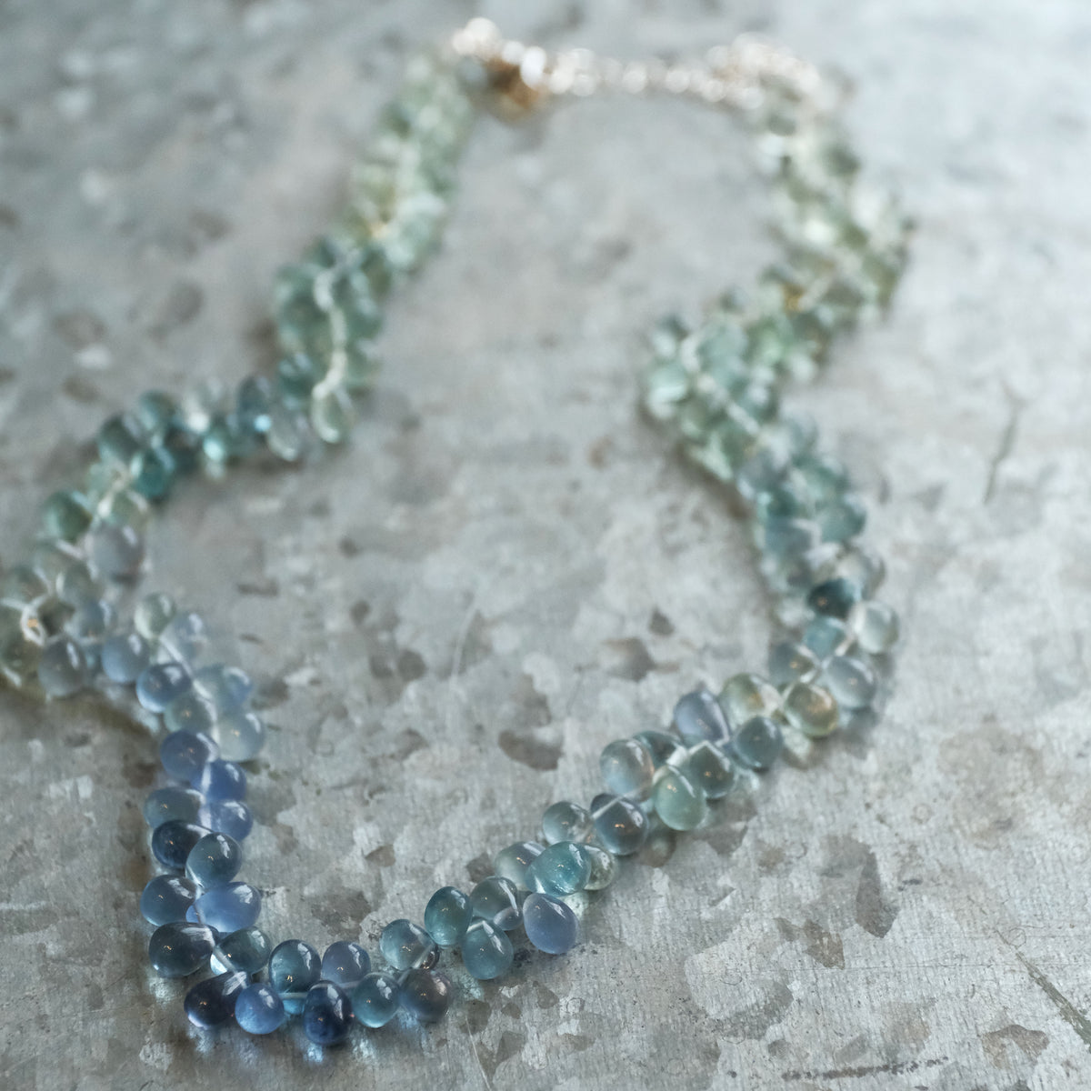 Fluorite + Sterling Waterdrop Necklace