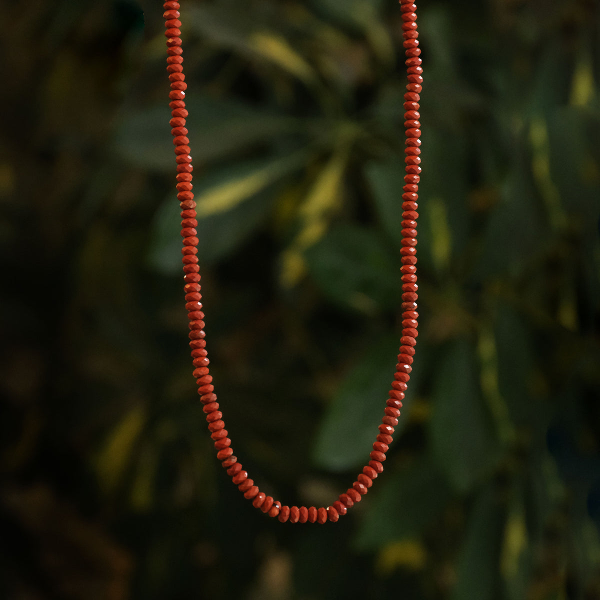 Red Jasper + Sterling Strand Necklace