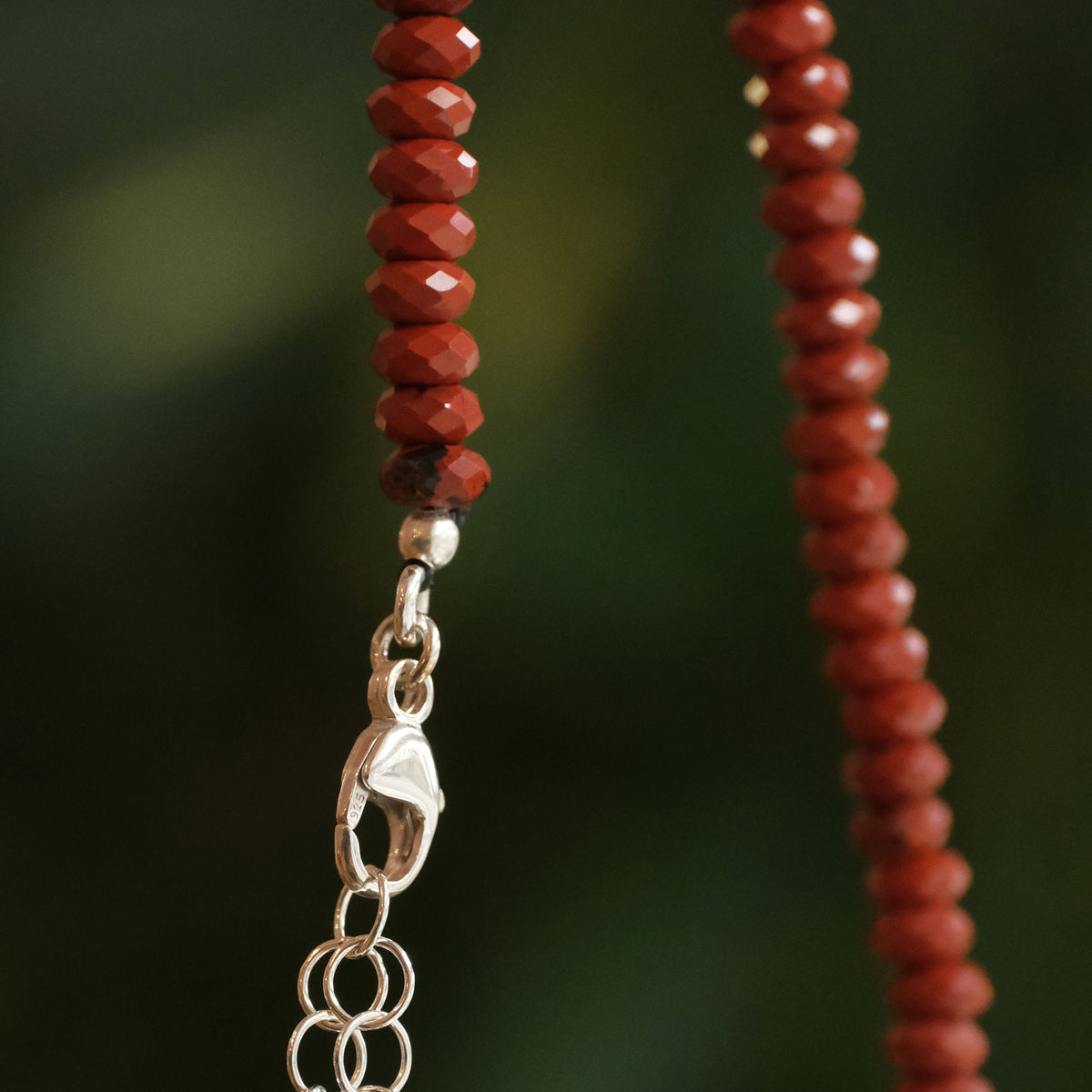 Red Jasper + Sterling Strand Necklace