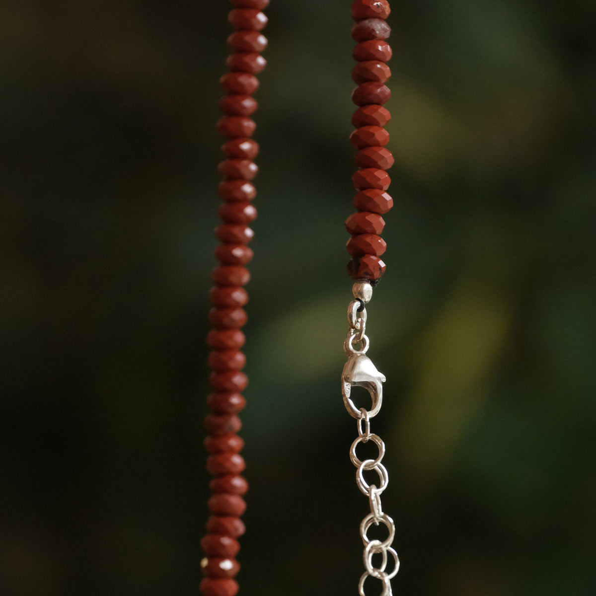 Red Jasper + Sterling Strand Necklace