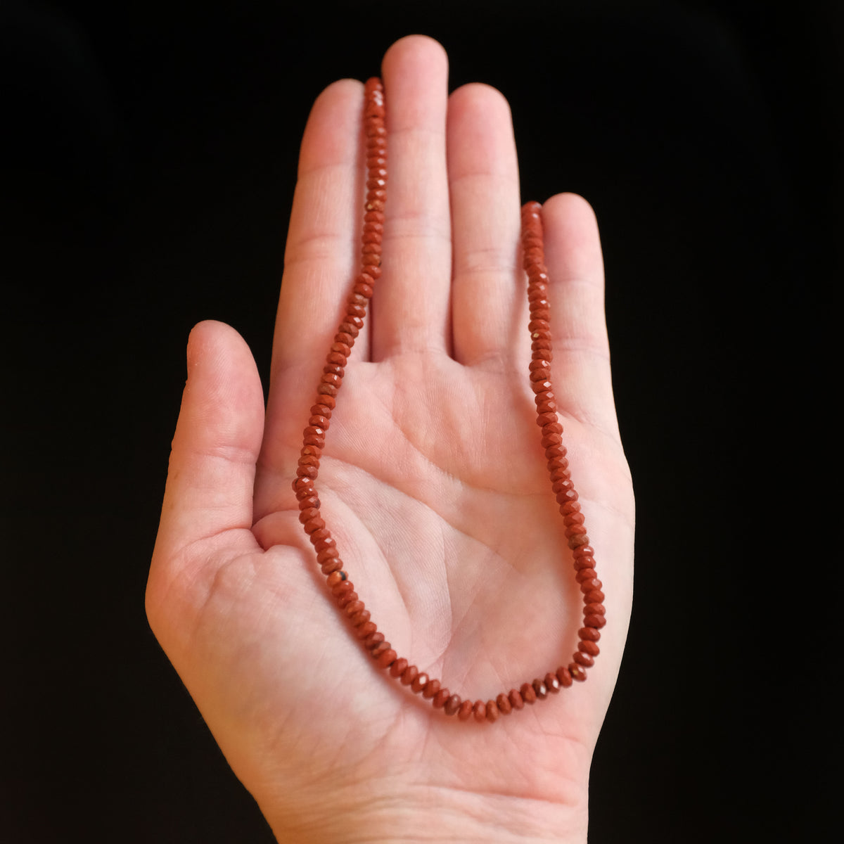 Red Jasper + Sterling Strand Necklace