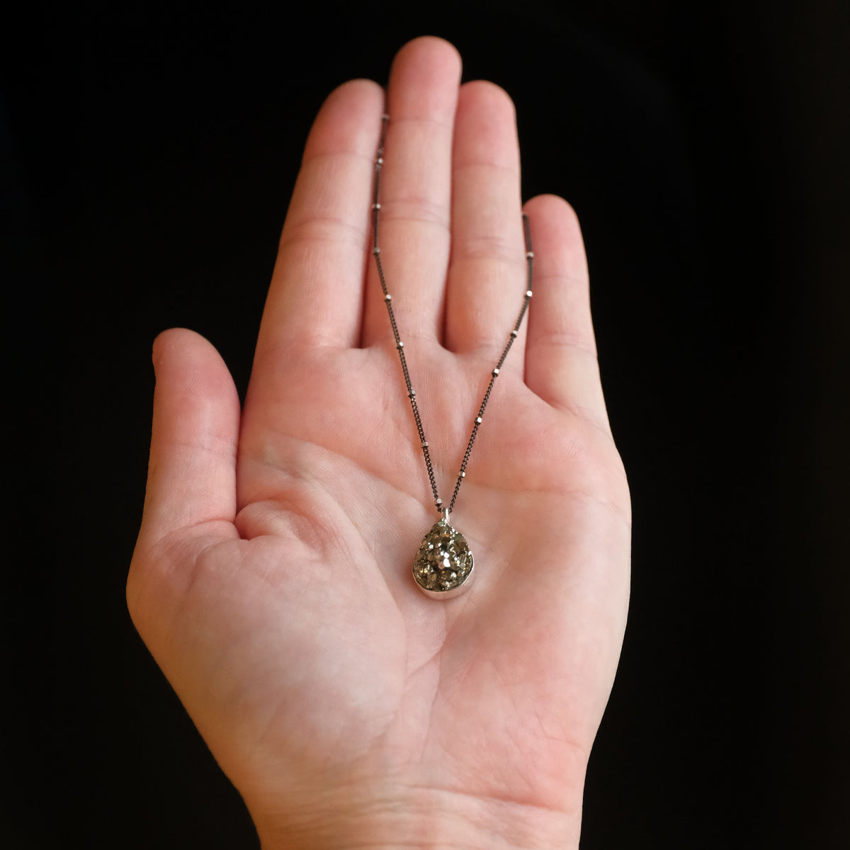 Pyrite + Sterling Galileo Necklace