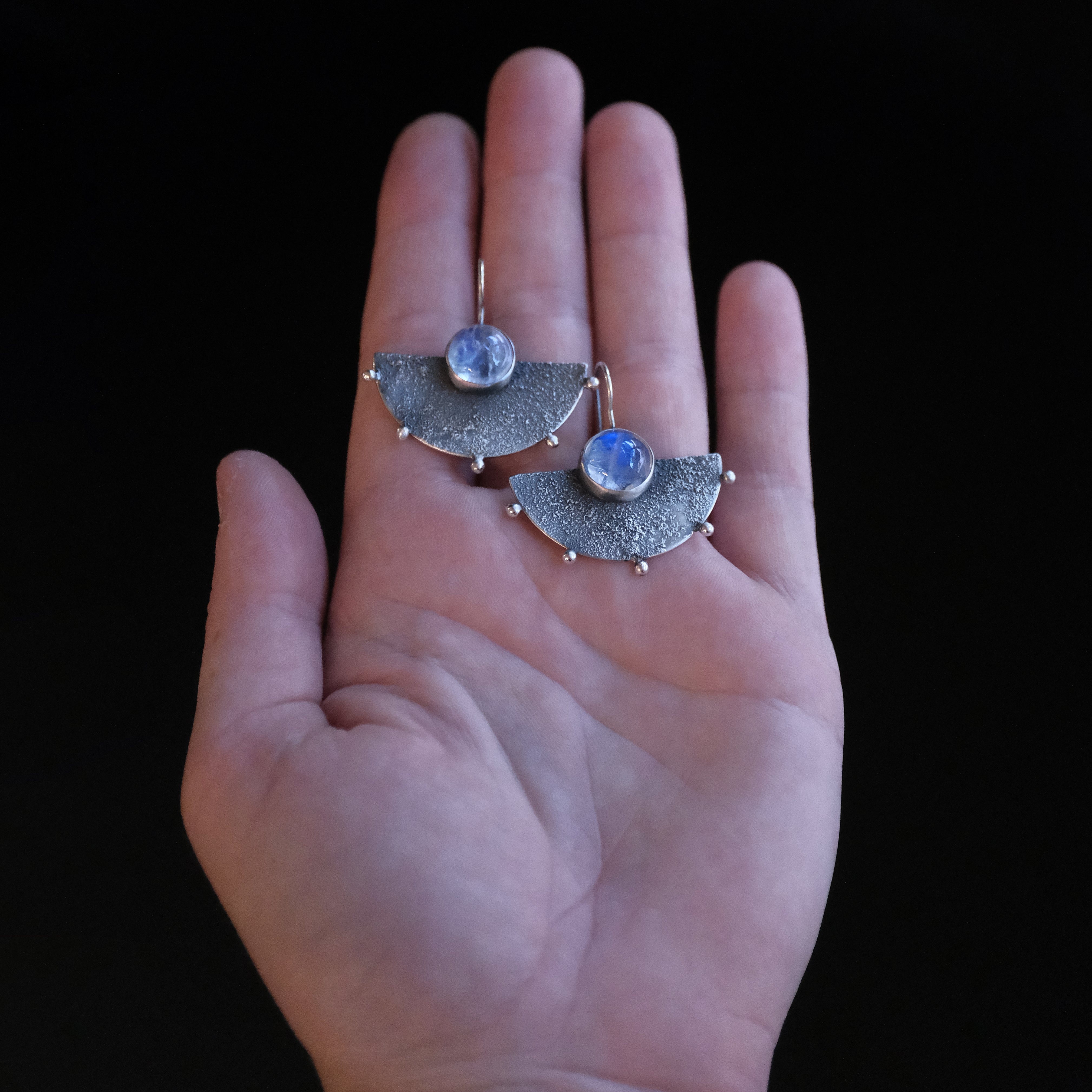 Sterling + Moonstone Andes Earrings - One of a Kind