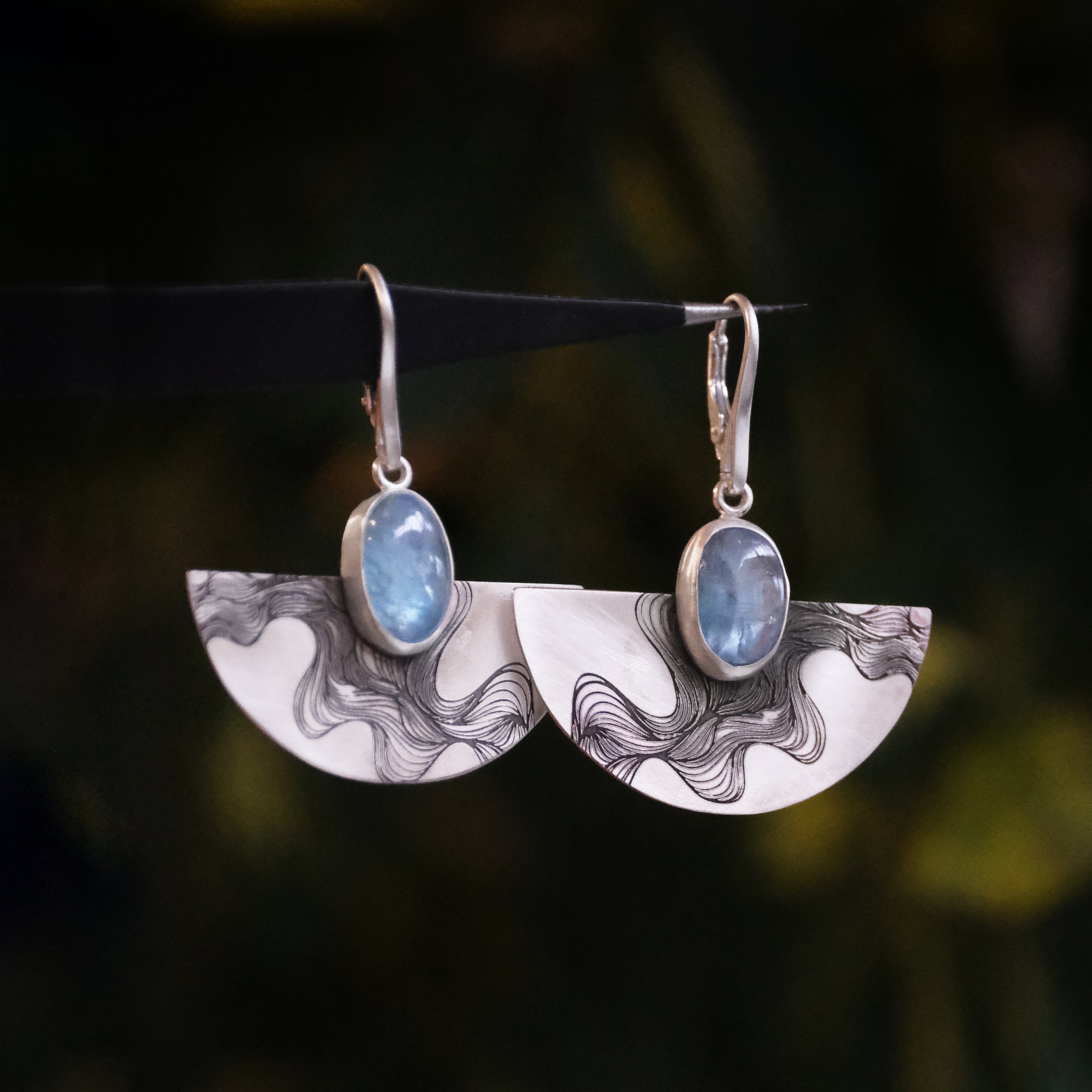 Blue Kyanite Riptide Earrings - One of a Kind