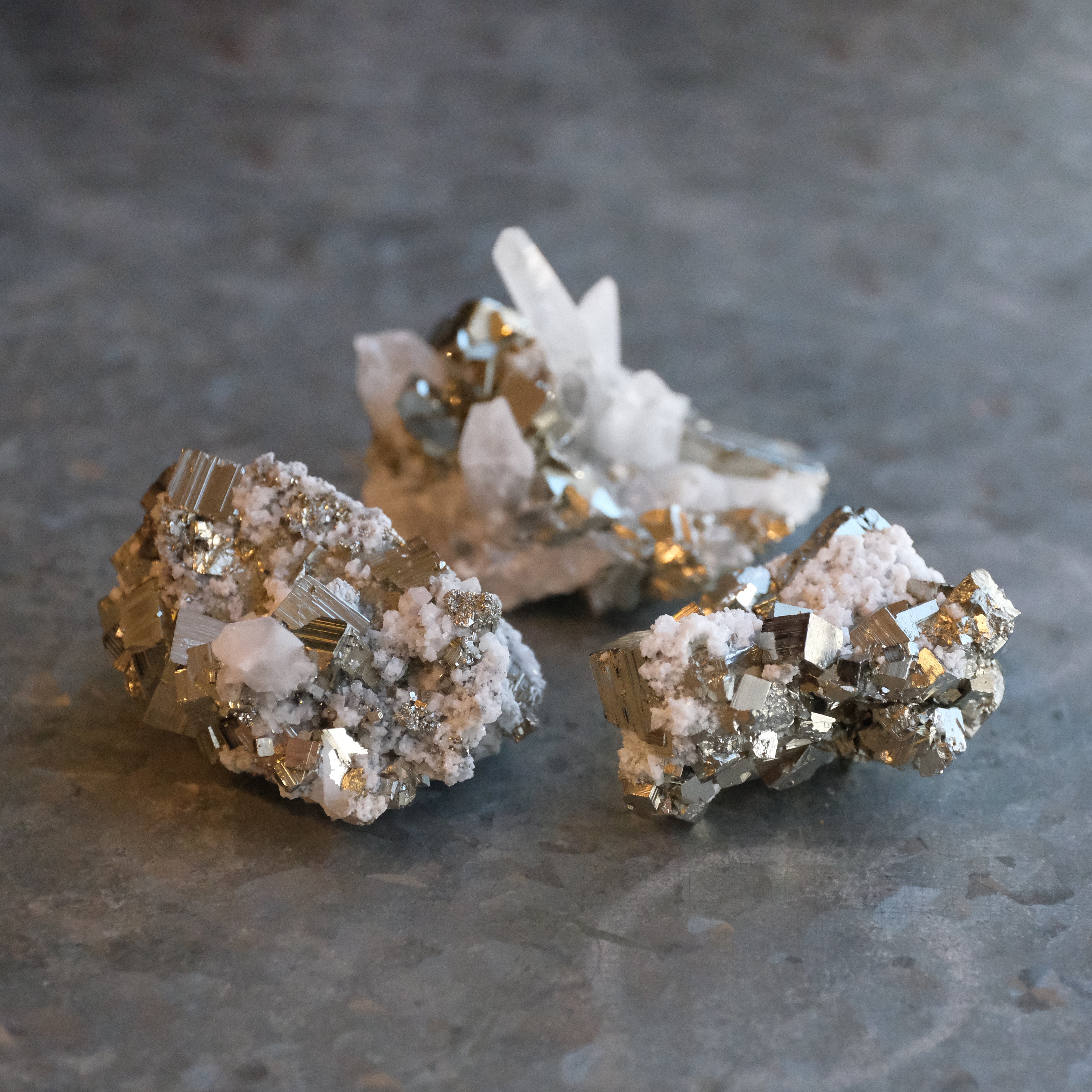 Peruvian Pyrite + Calcite Cluster