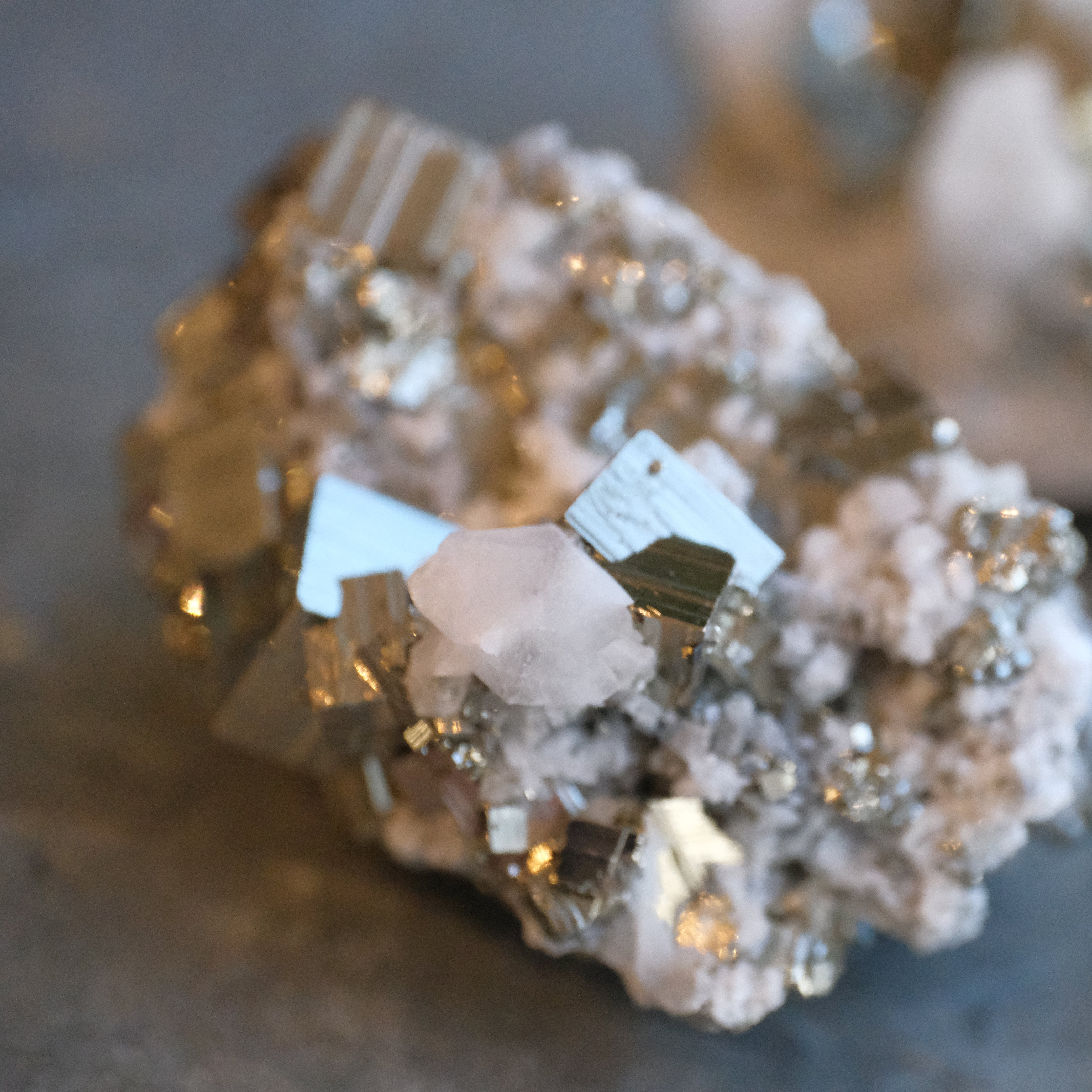 Peruvian Pyrite + Calcite Cluster