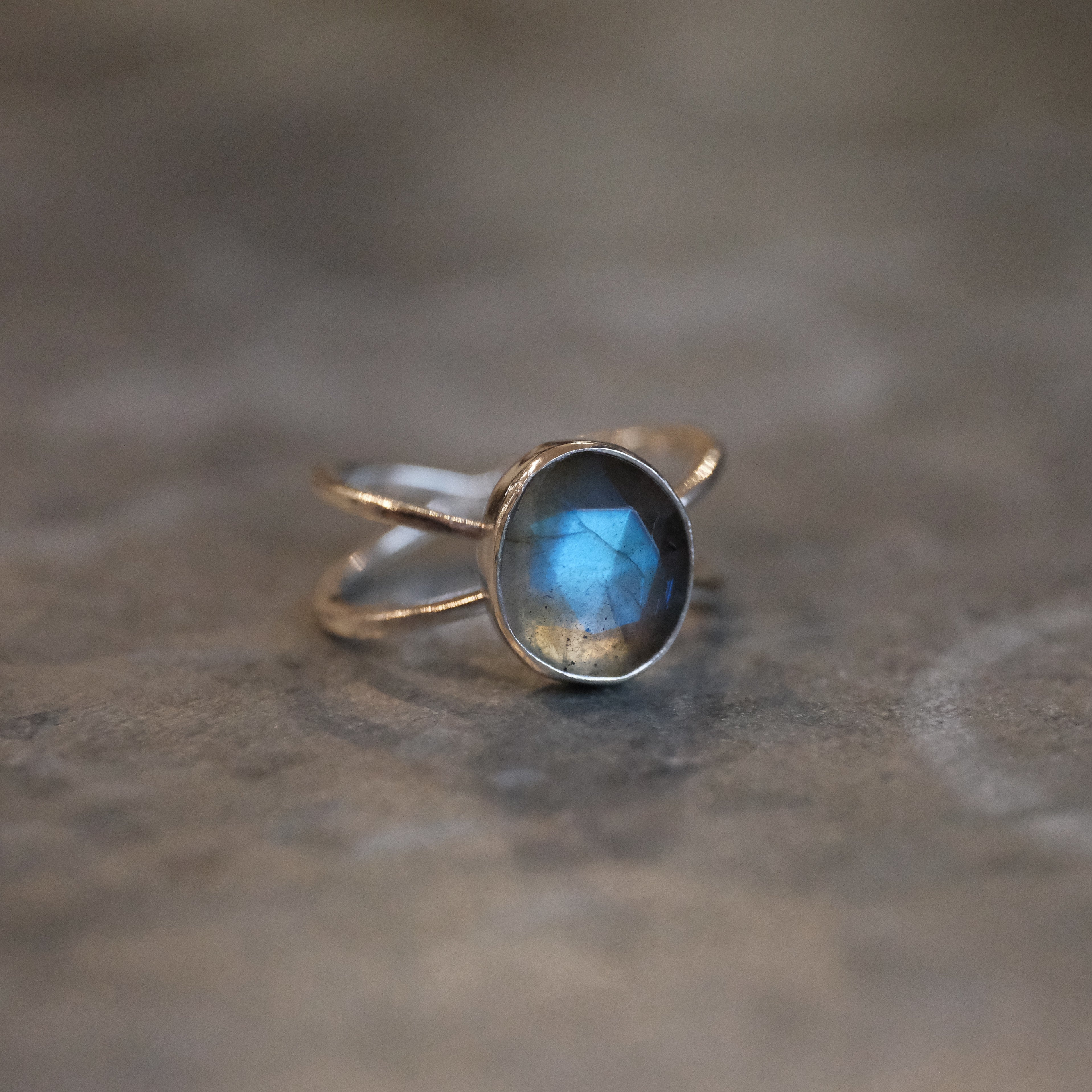 Labradorite Atom Ring (Size 7) - One of a Kind
