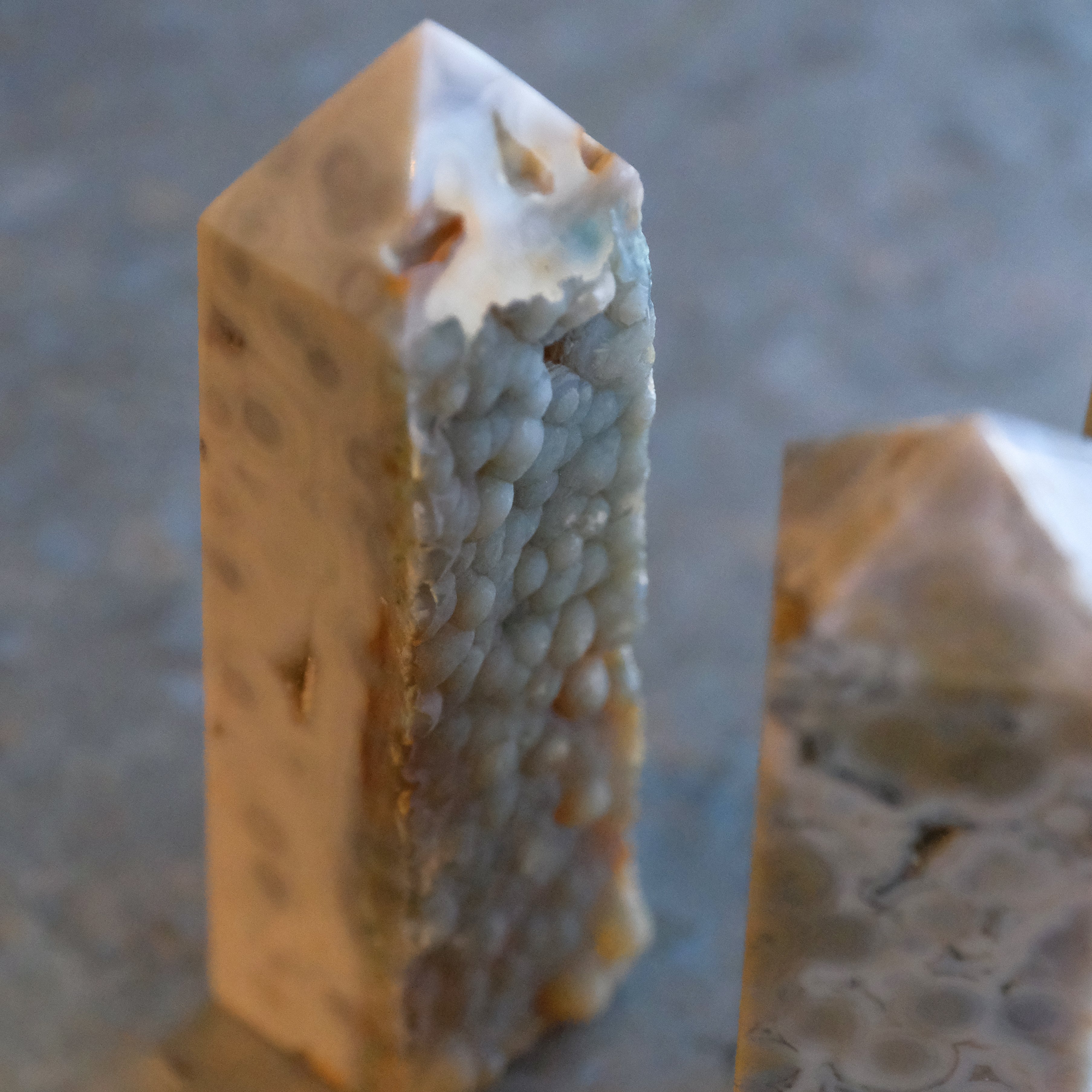 Ocean Jasper Tower with Druzy Pockets