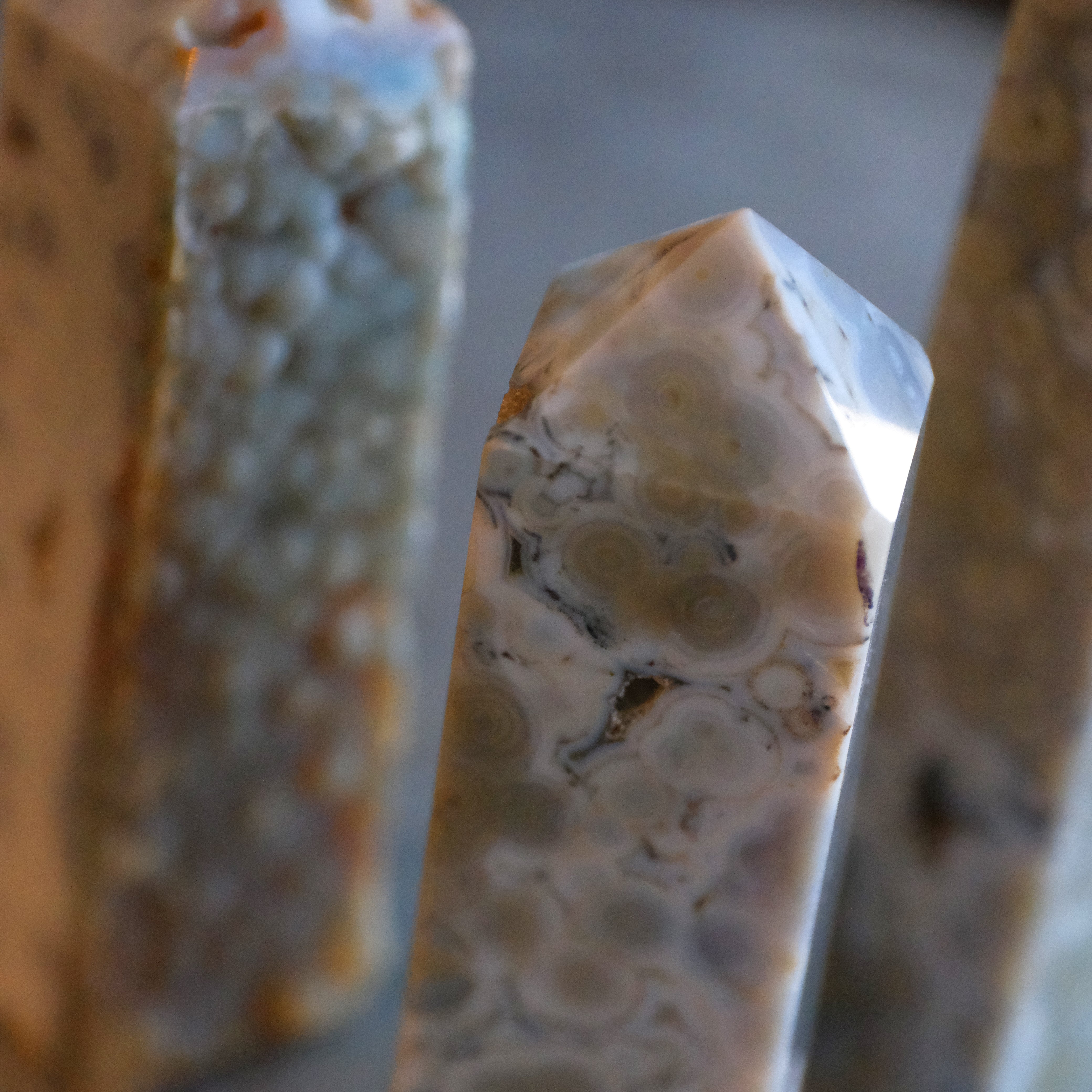 Ocean Jasper Tower with Druzy Pockets