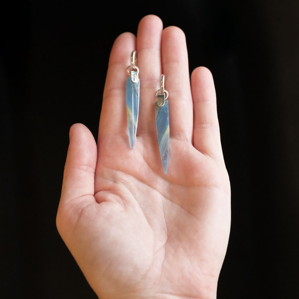 Blue Onyx Saddle Huggers - One of a Kind