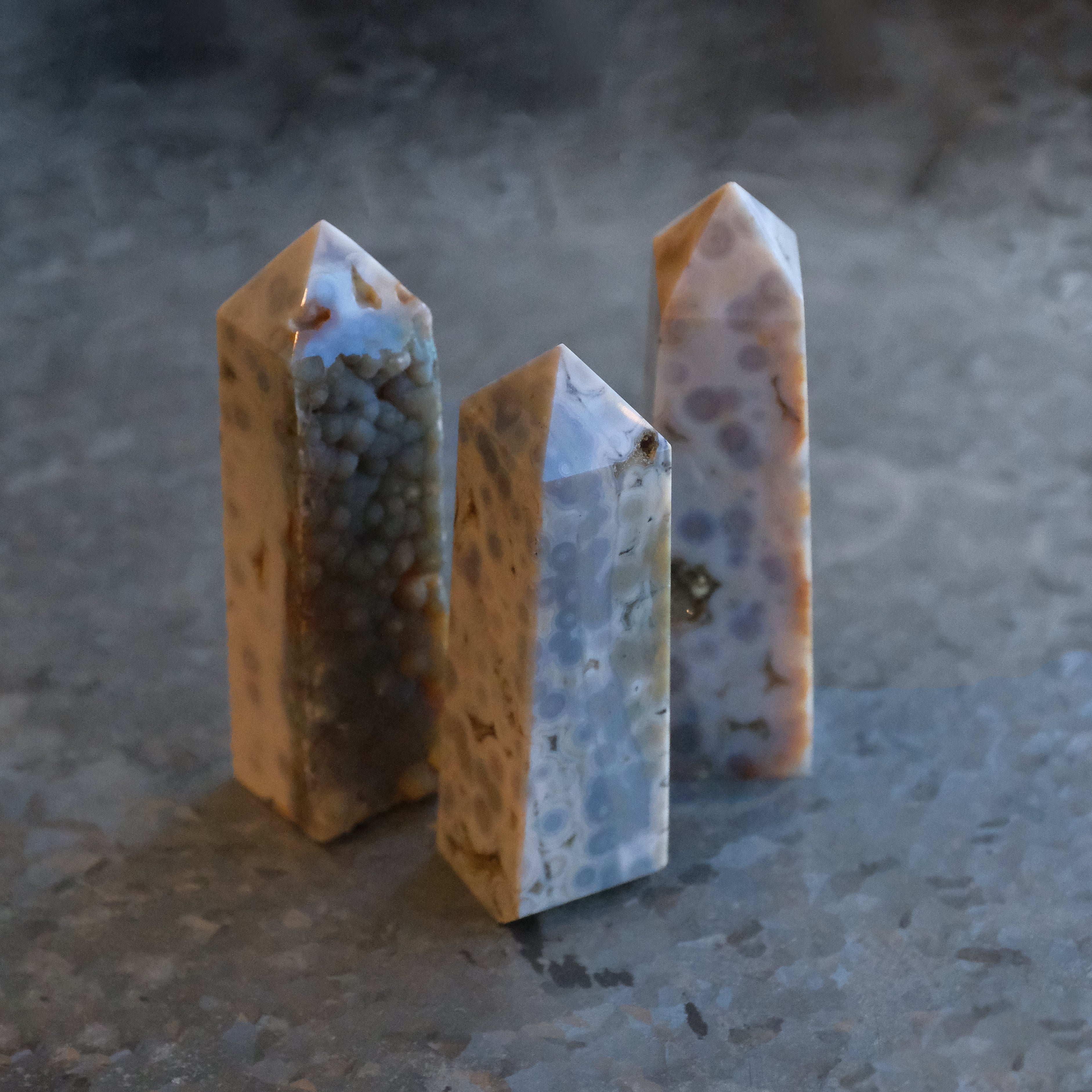 Ocean Jasper Tower with Druzy Pockets