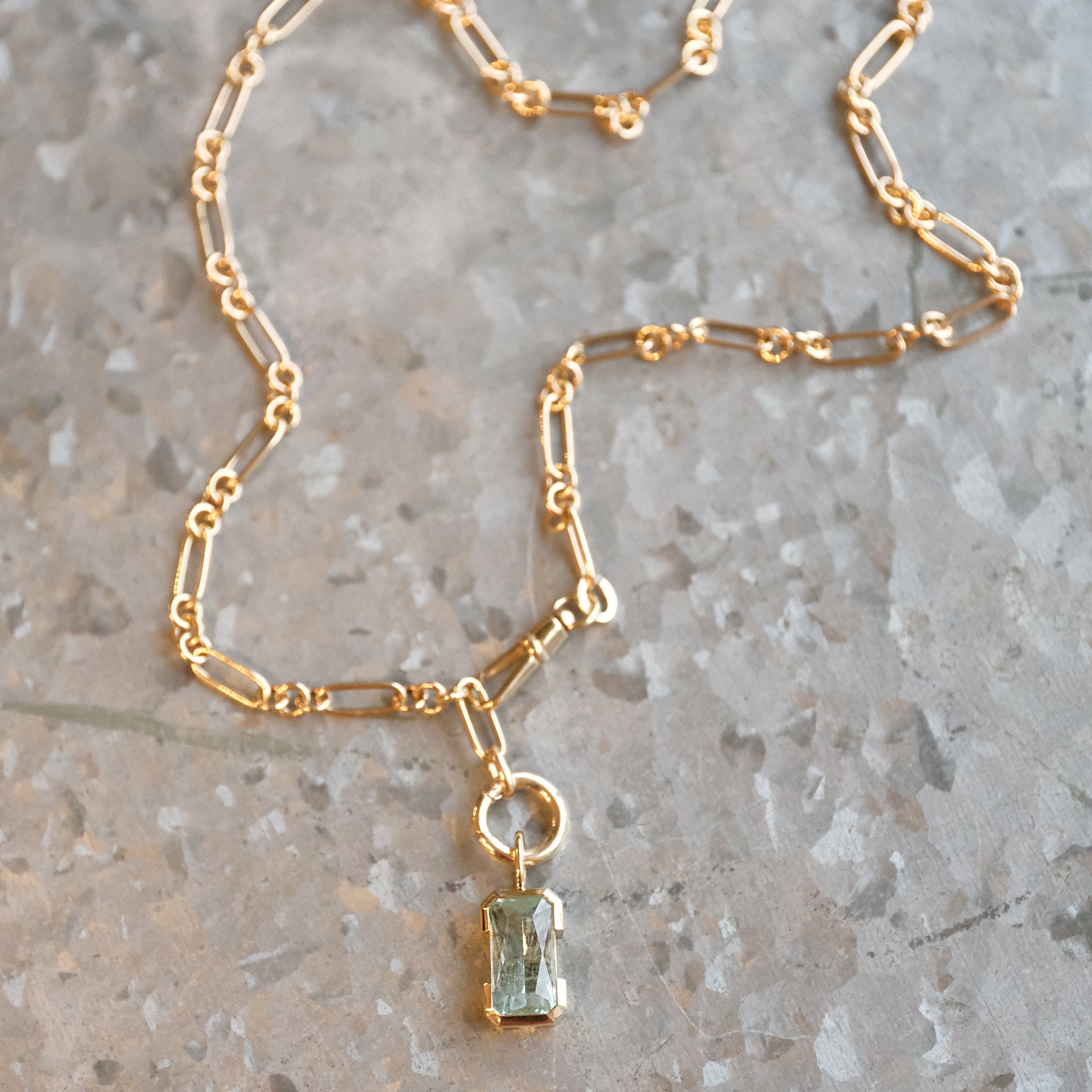 14k + Aquamarine Merelani Necklace - One of a Kind