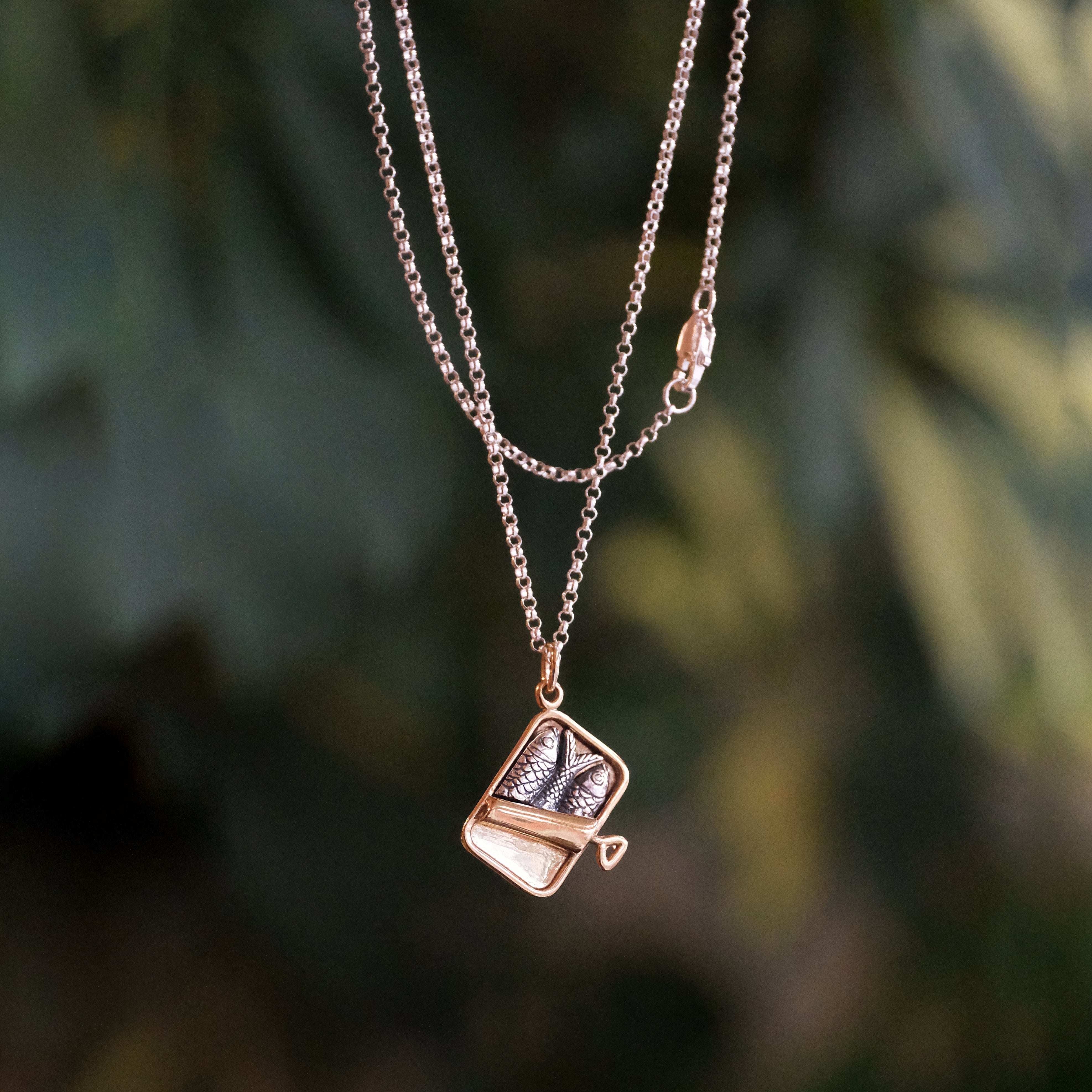 In a Can Bronze + Sterling Necklace
