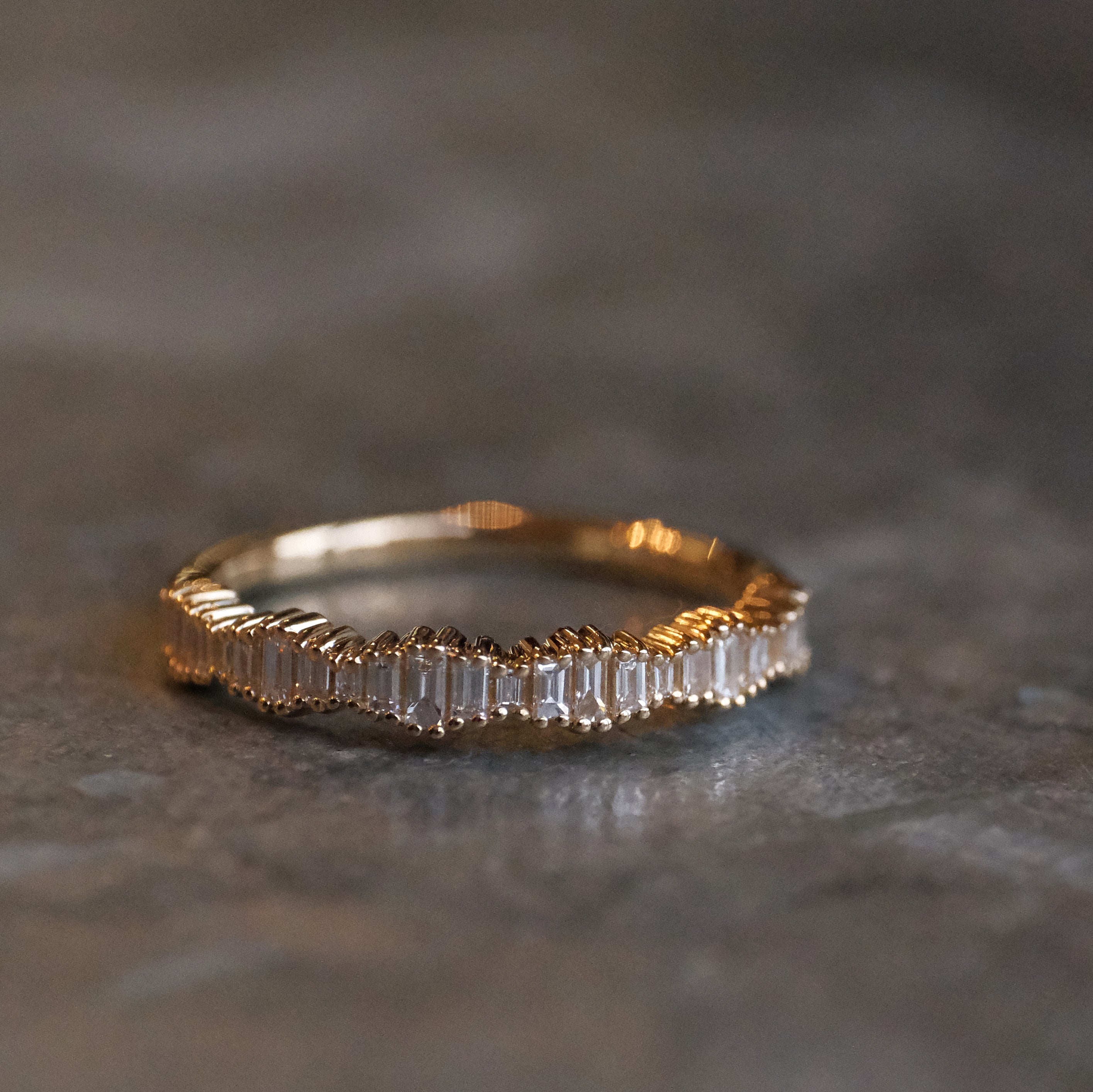 14k + Natural Diamond Arpeggio Ring
