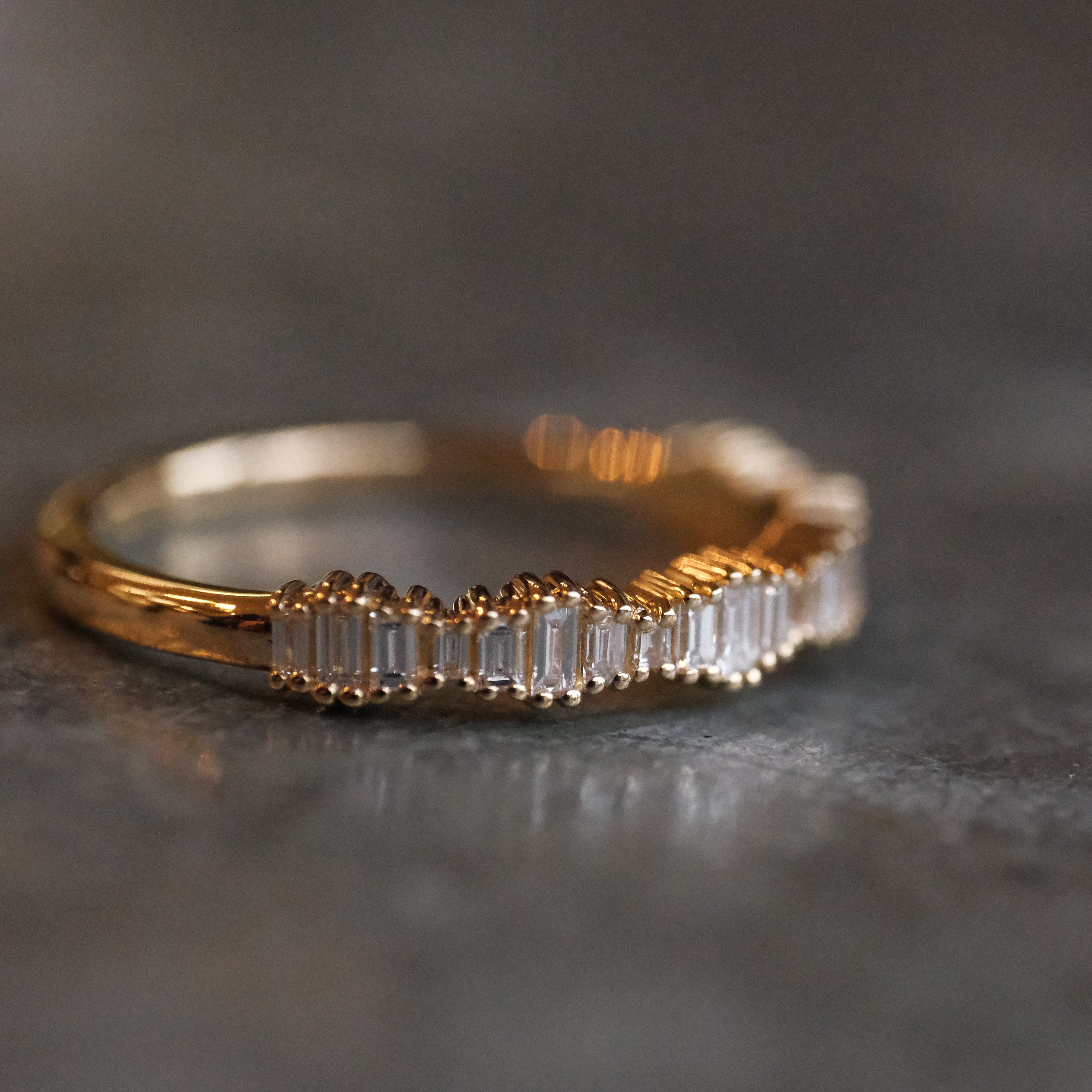 14k + Natural Diamond Arpeggio Ring