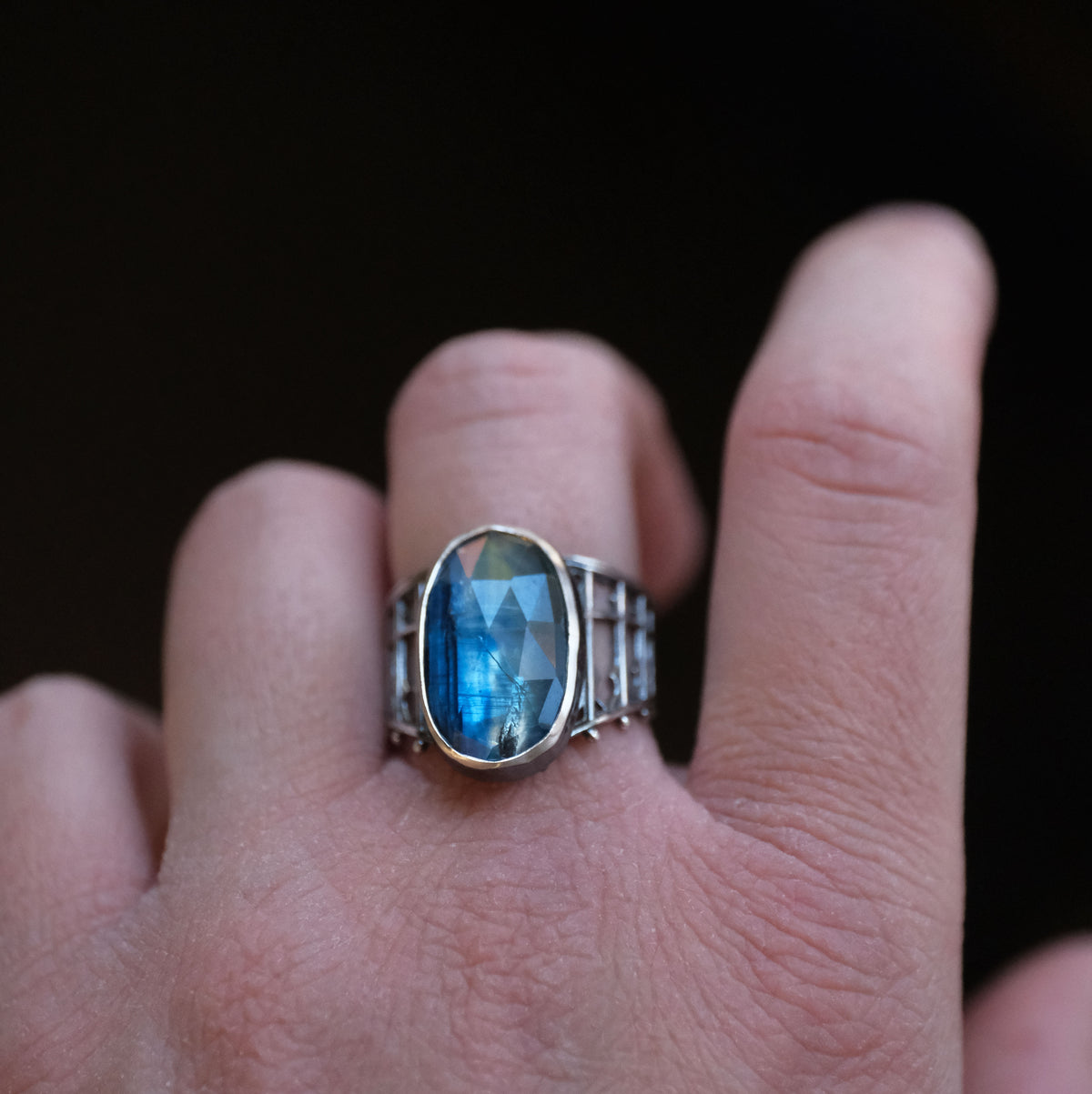 Ocean Kyanite Cathedral Ring (Size 6) - One of a Kind