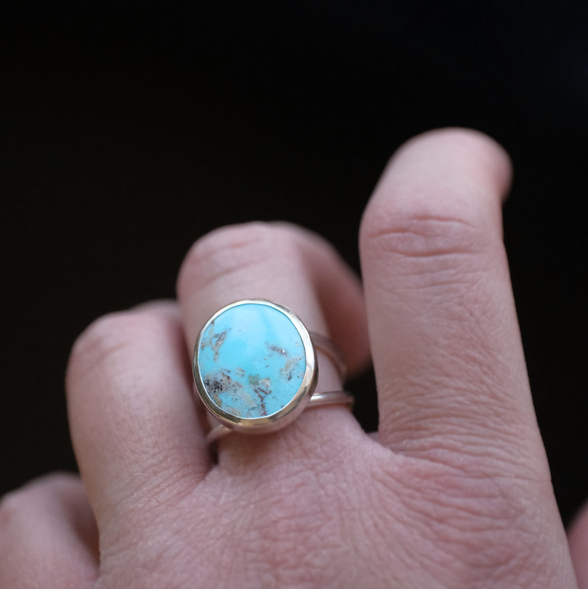 Turquoise + Sterling Bluebird Ring (Size 7) - One of a Kind