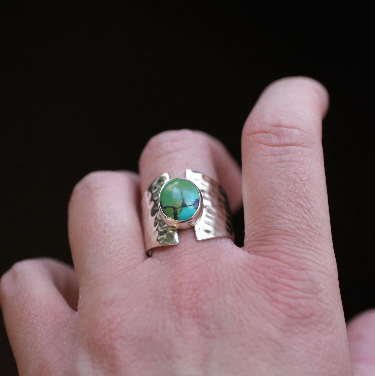 Turquoise Shield Ring (Size 9) - One of a Kind